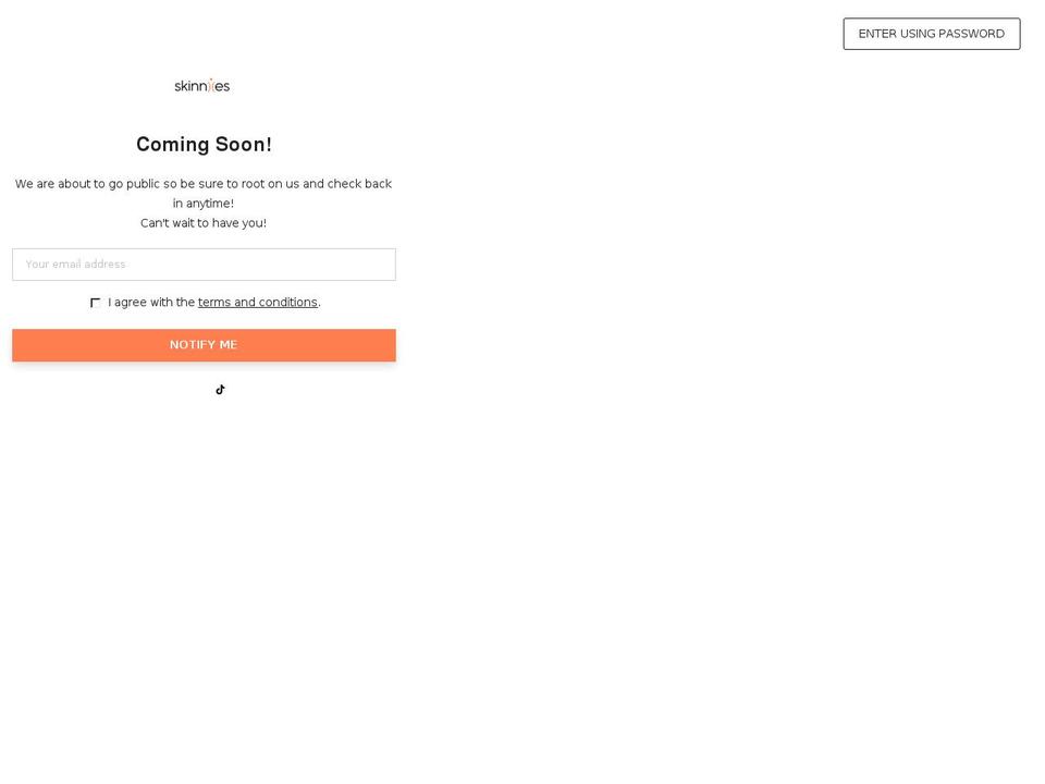 skinniies.com shopify website screenshot