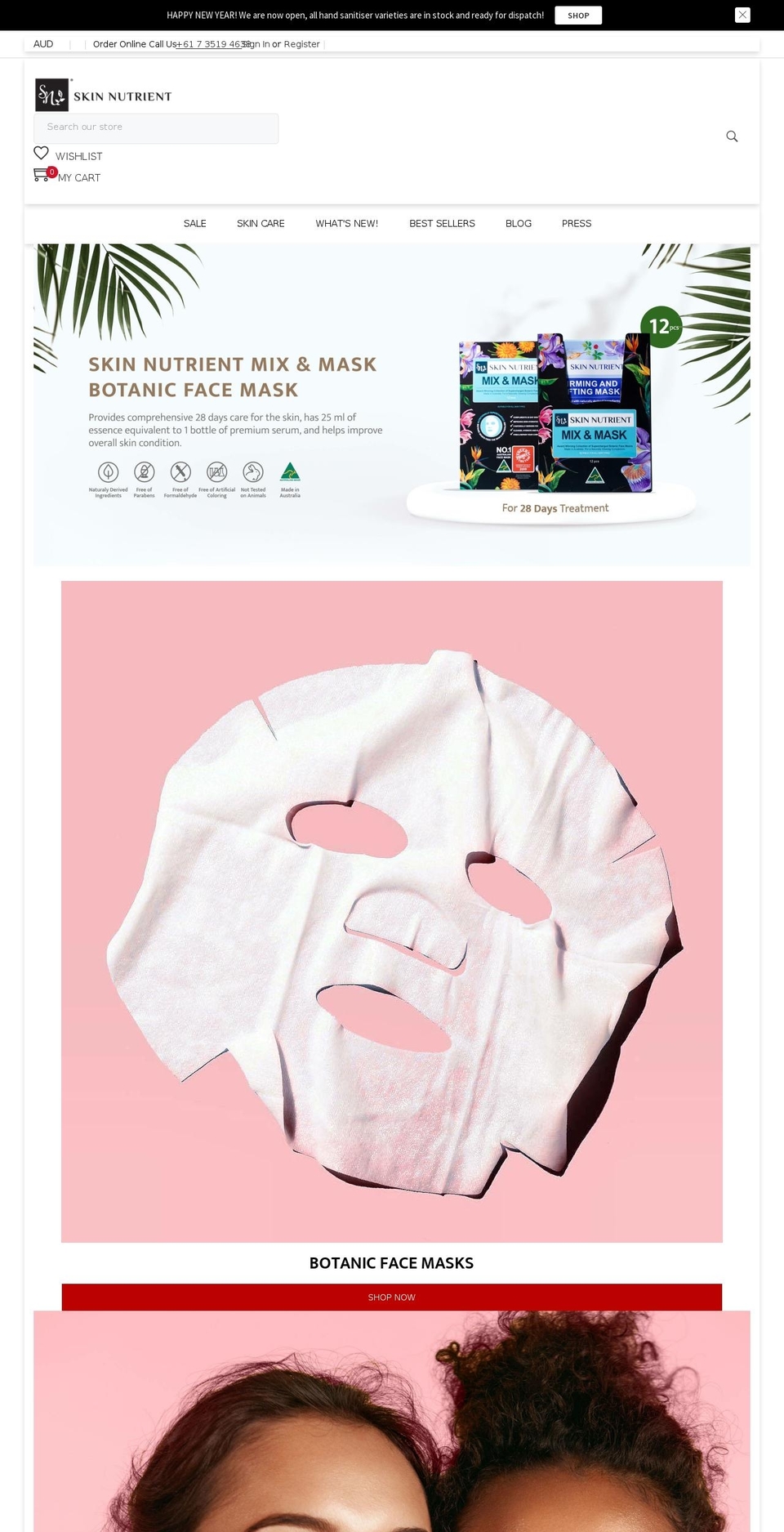skinnutrient.com.au shopify website screenshot