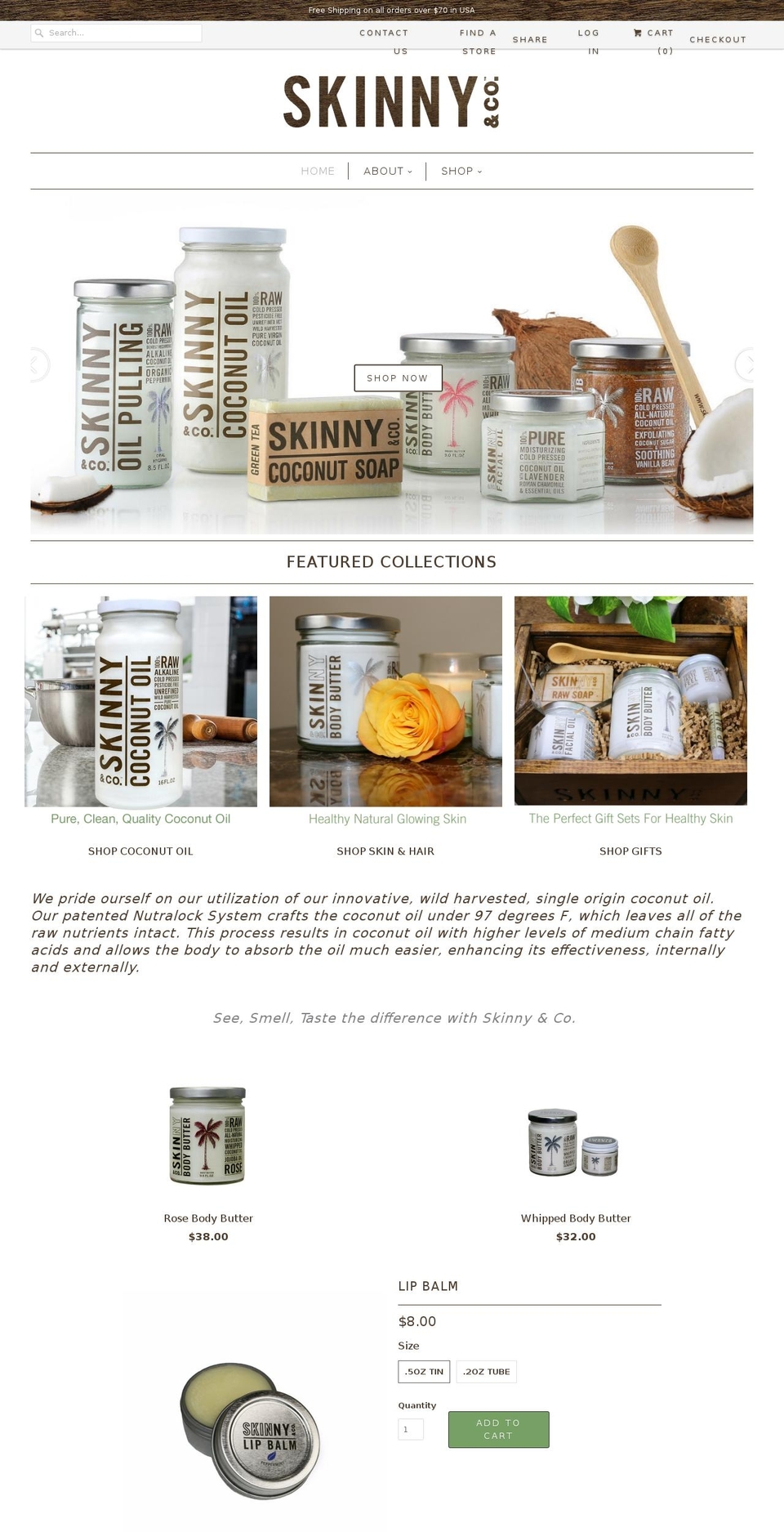 skinnyandco.com shopify website screenshot