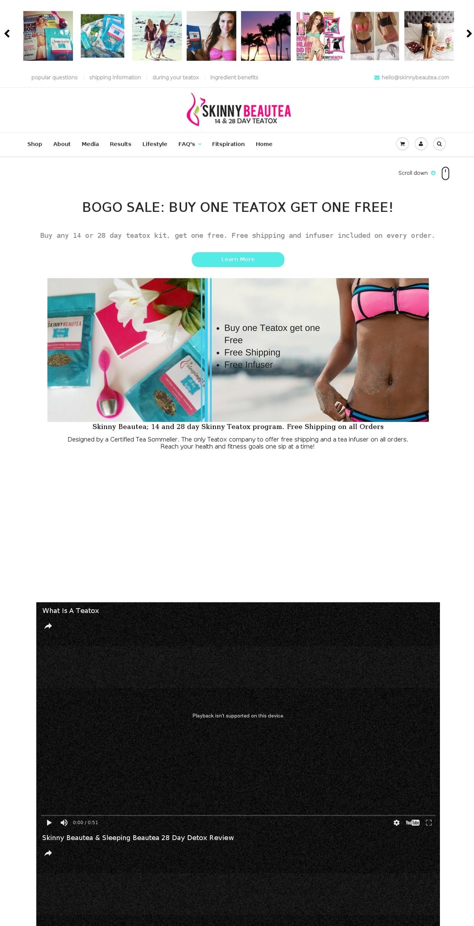 skinnybeautea.com shopify website screenshot