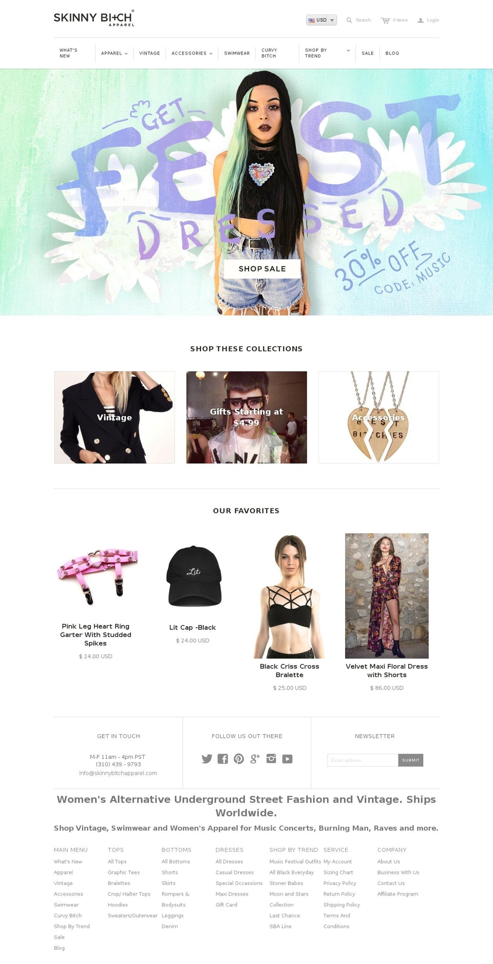 skinnybitchapparel.com shopify website screenshot