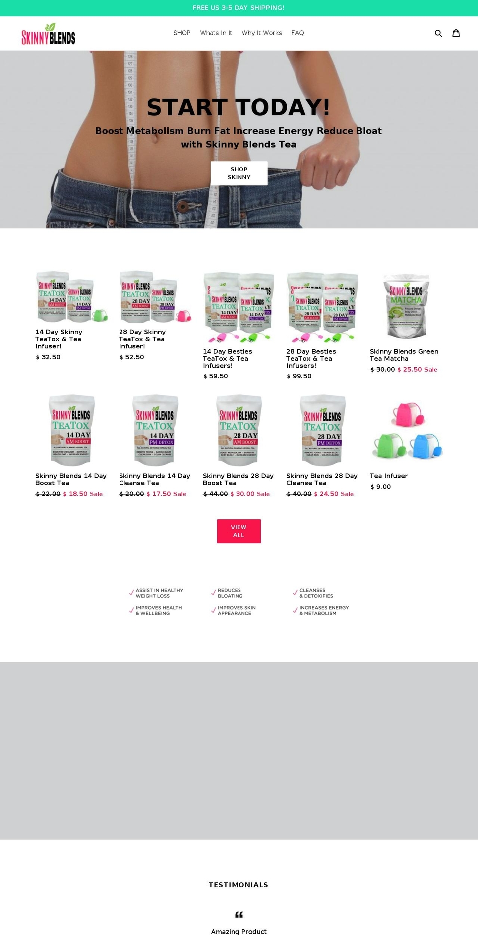 skinnyblends.com shopify website screenshot