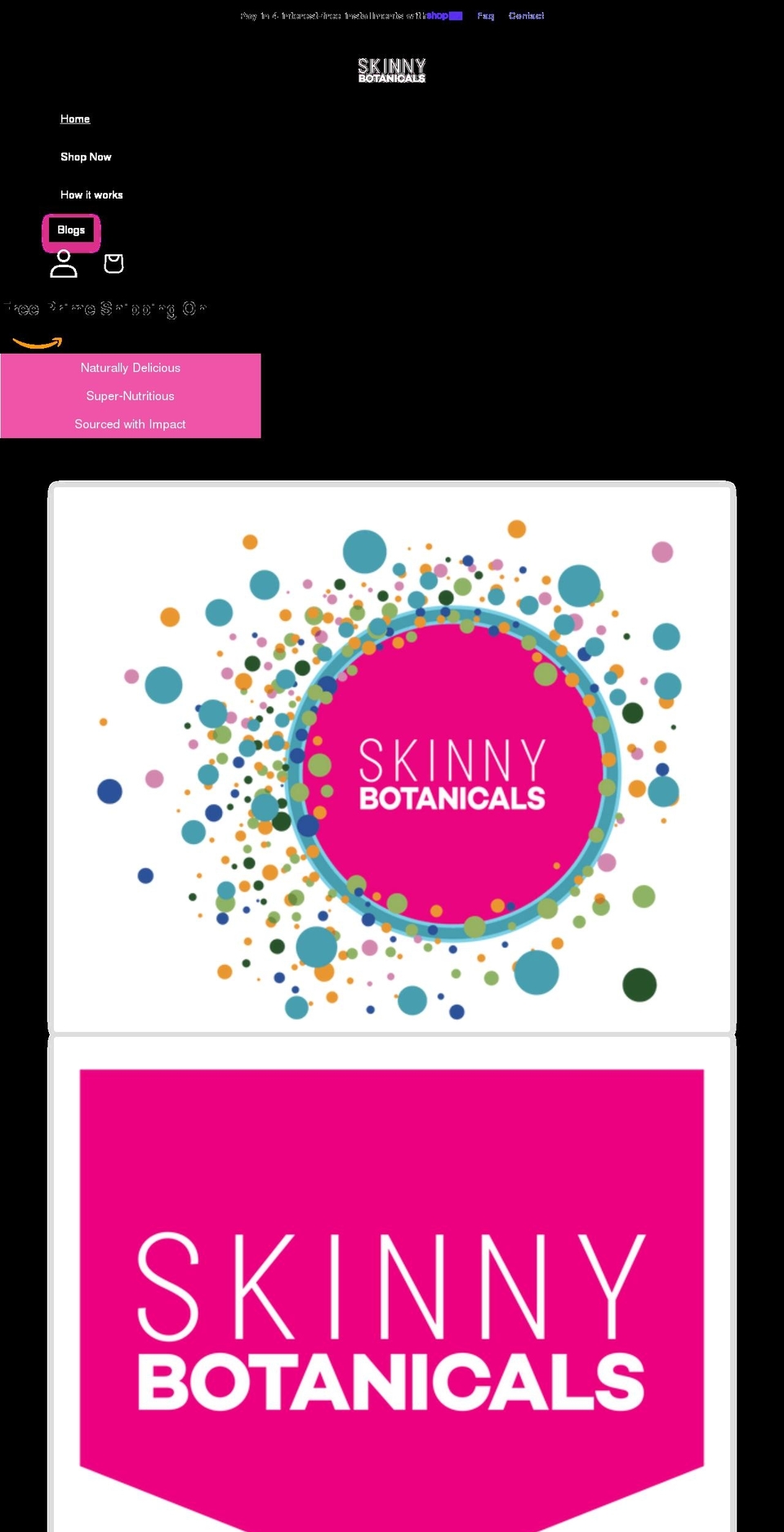 skinnybotanicals.com shopify website screenshot