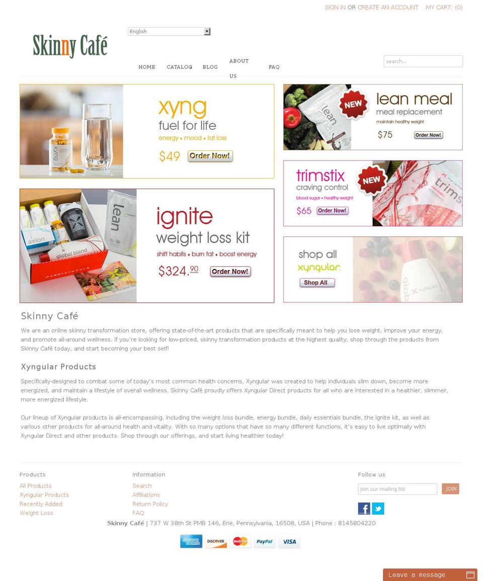 skinnycafe.co shopify website screenshot