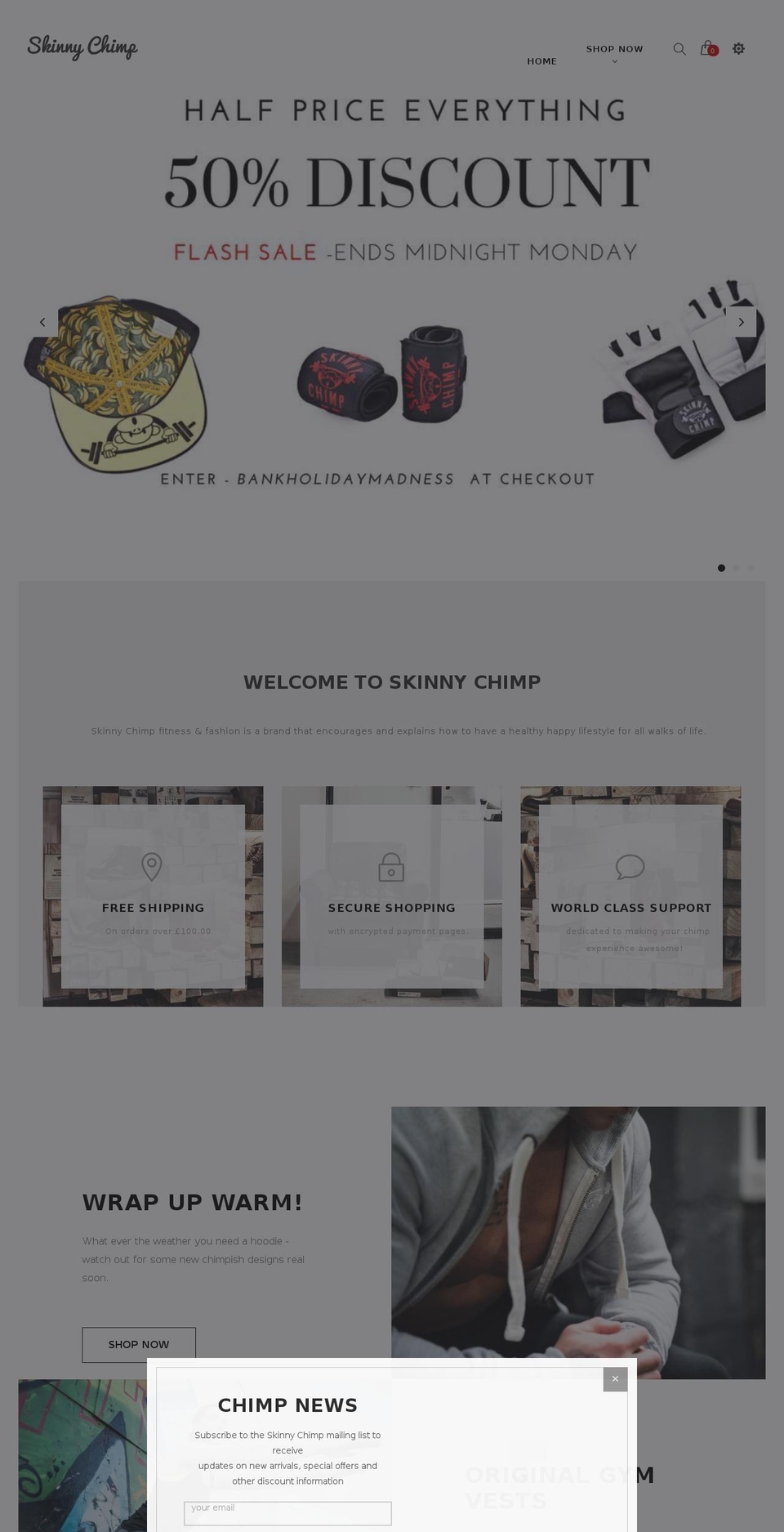 skinnychimp.com shopify website screenshot