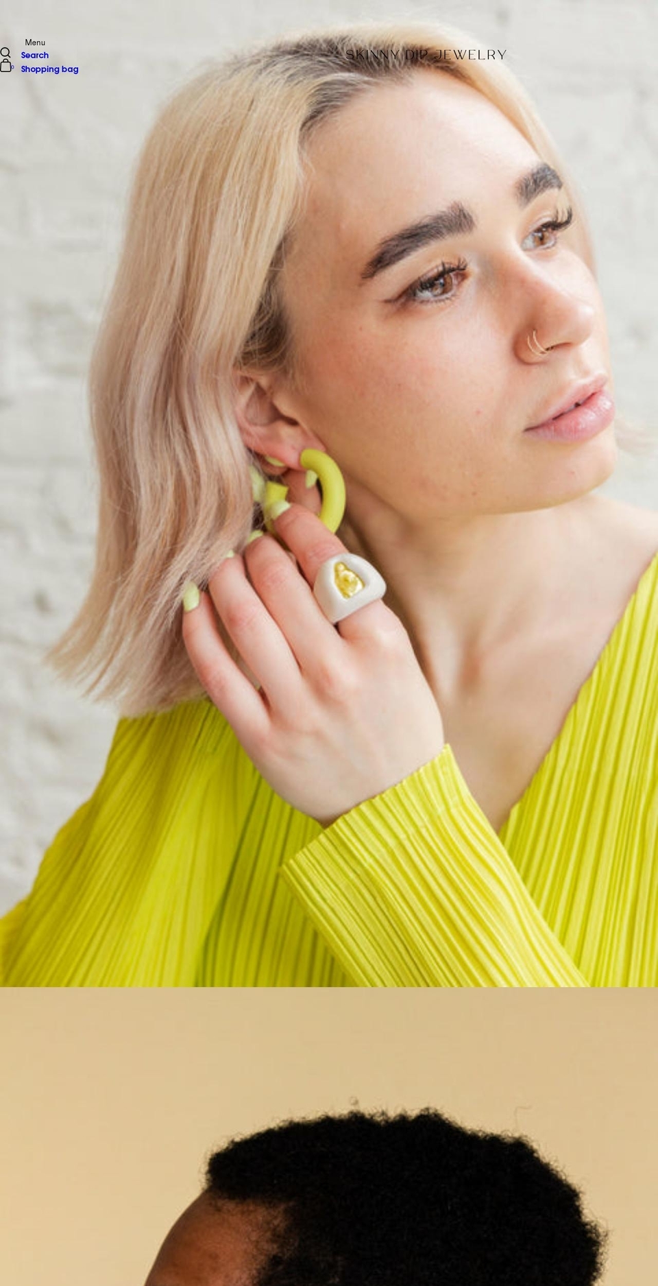 skinnydipjewelry.com shopify website screenshot