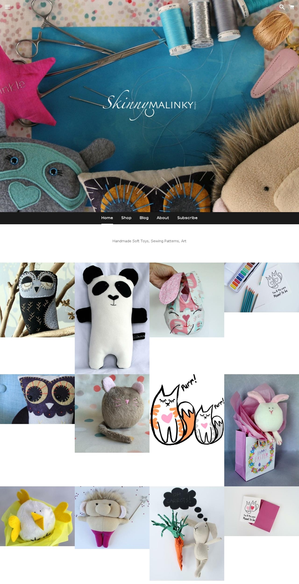 skinnymalinkydesigns.com shopify website screenshot