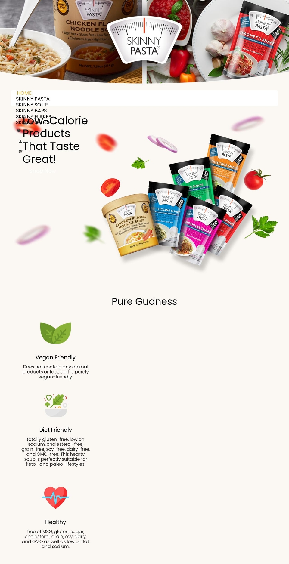 skinnypasta.com shopify website screenshot
