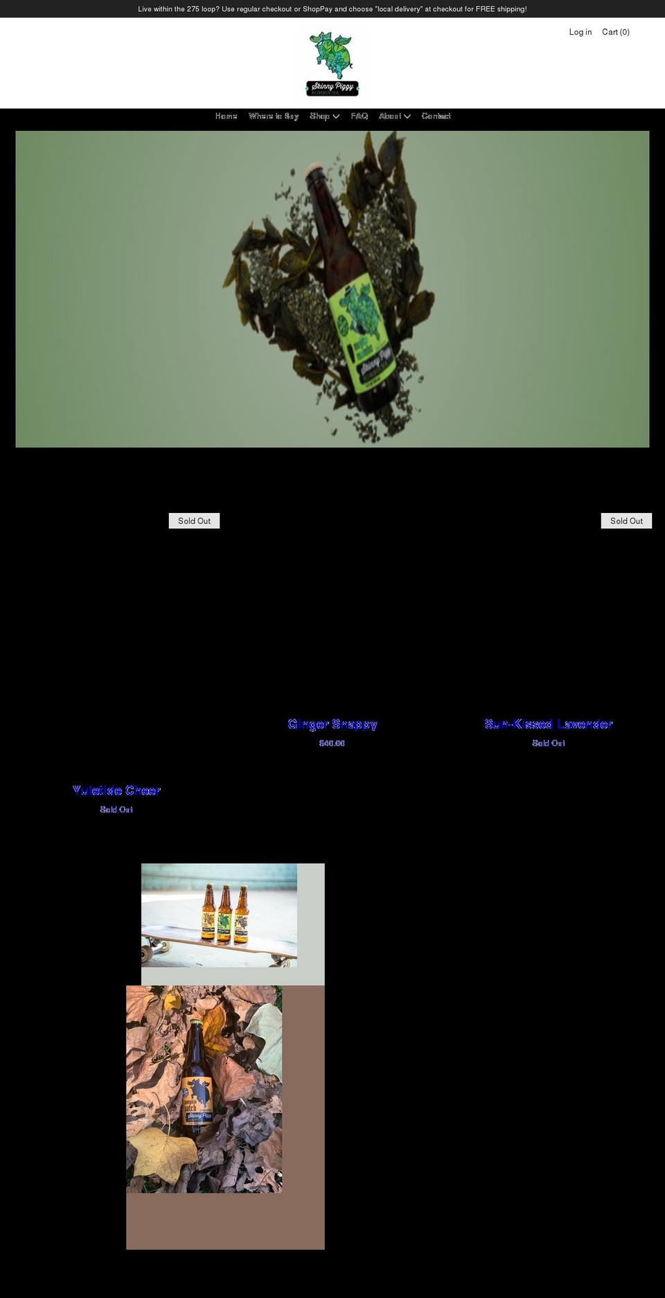 skinnypiggykombucha.com shopify website screenshot