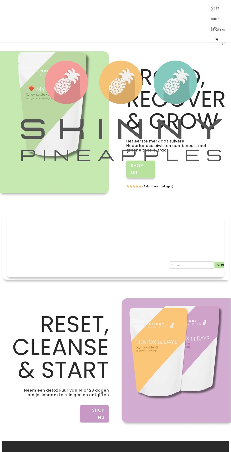skinnypineapples.com — Shopify storefront screenshot