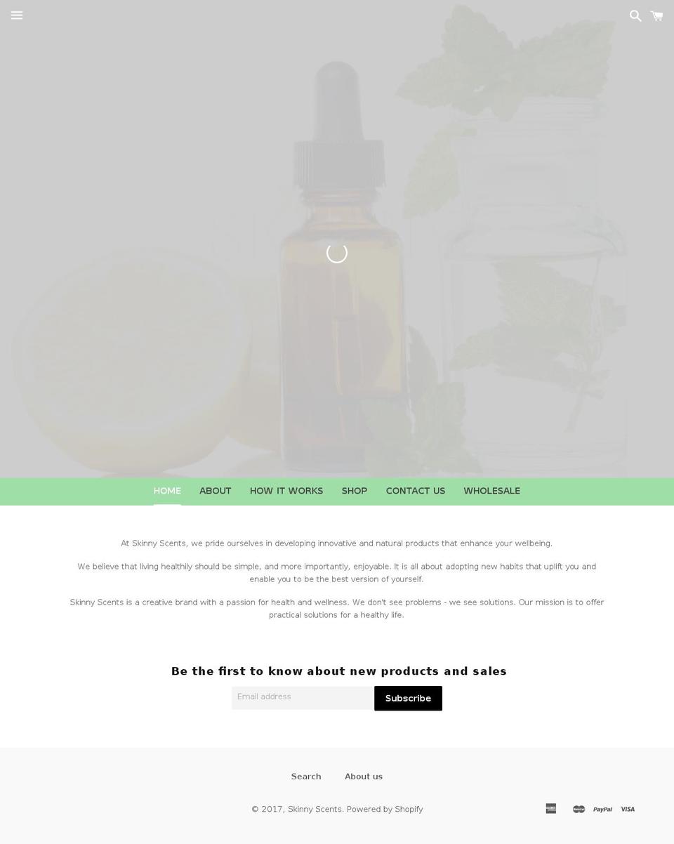 skinnyscents.com shopify website screenshot