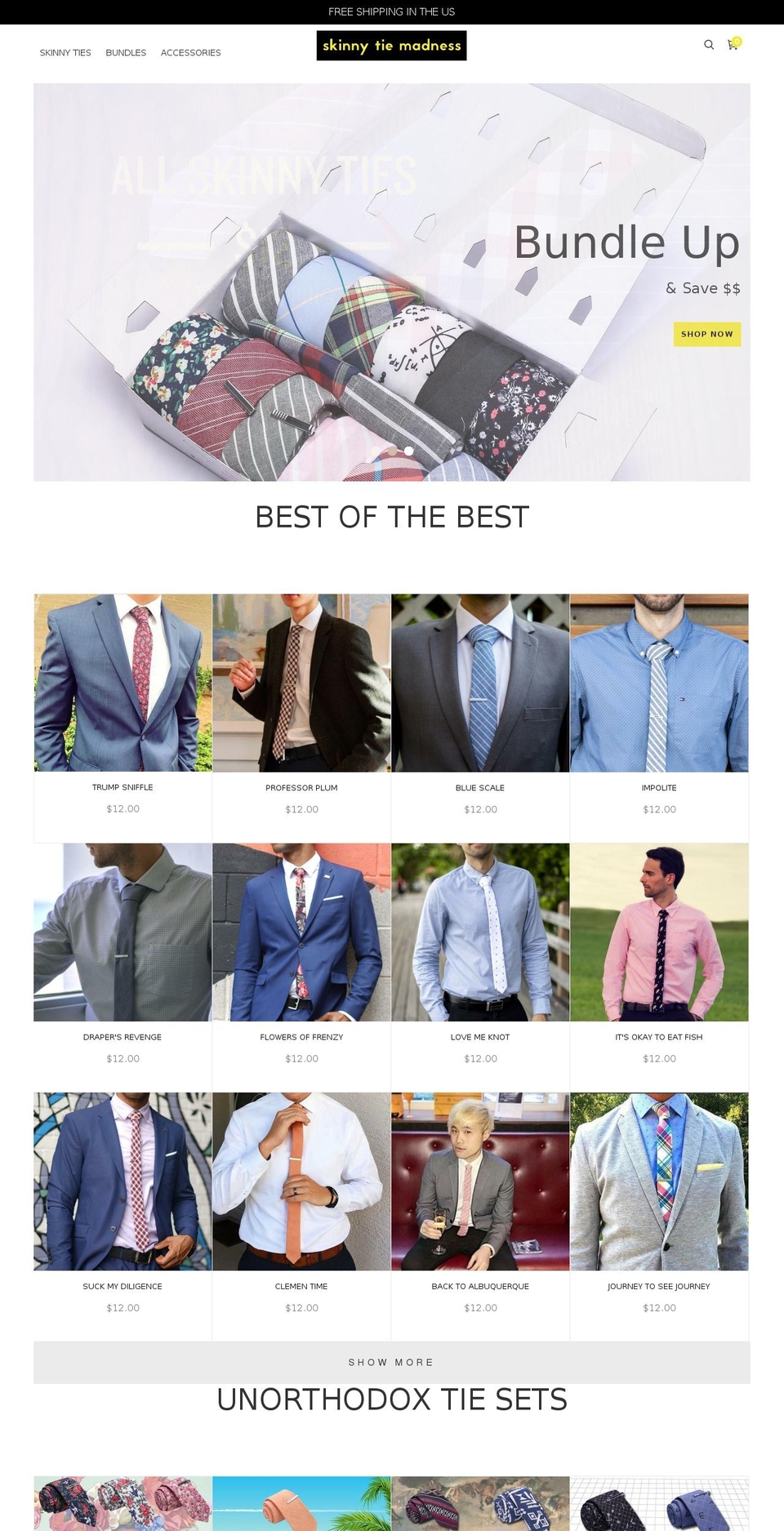 skinnytiemadness.com — Shopify storefront screenshot