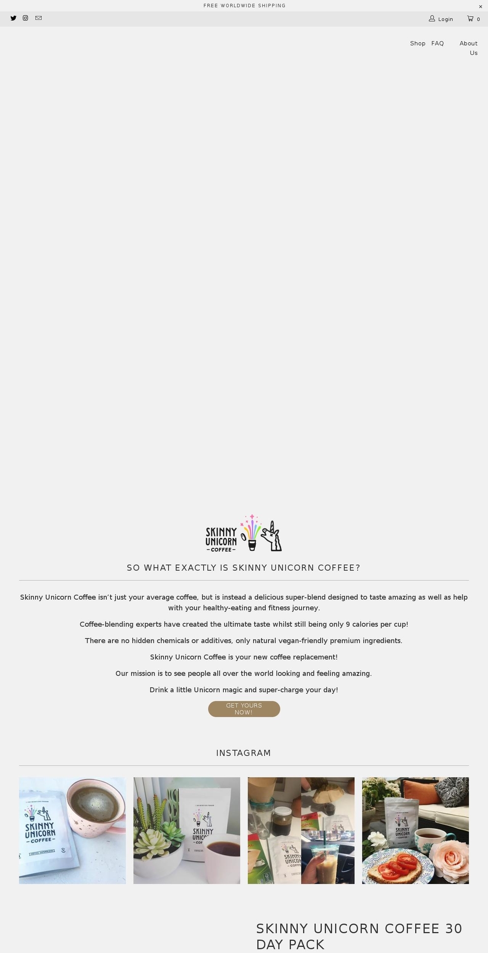 skinnyunicorncoffee.com — Shopify storefront screenshot