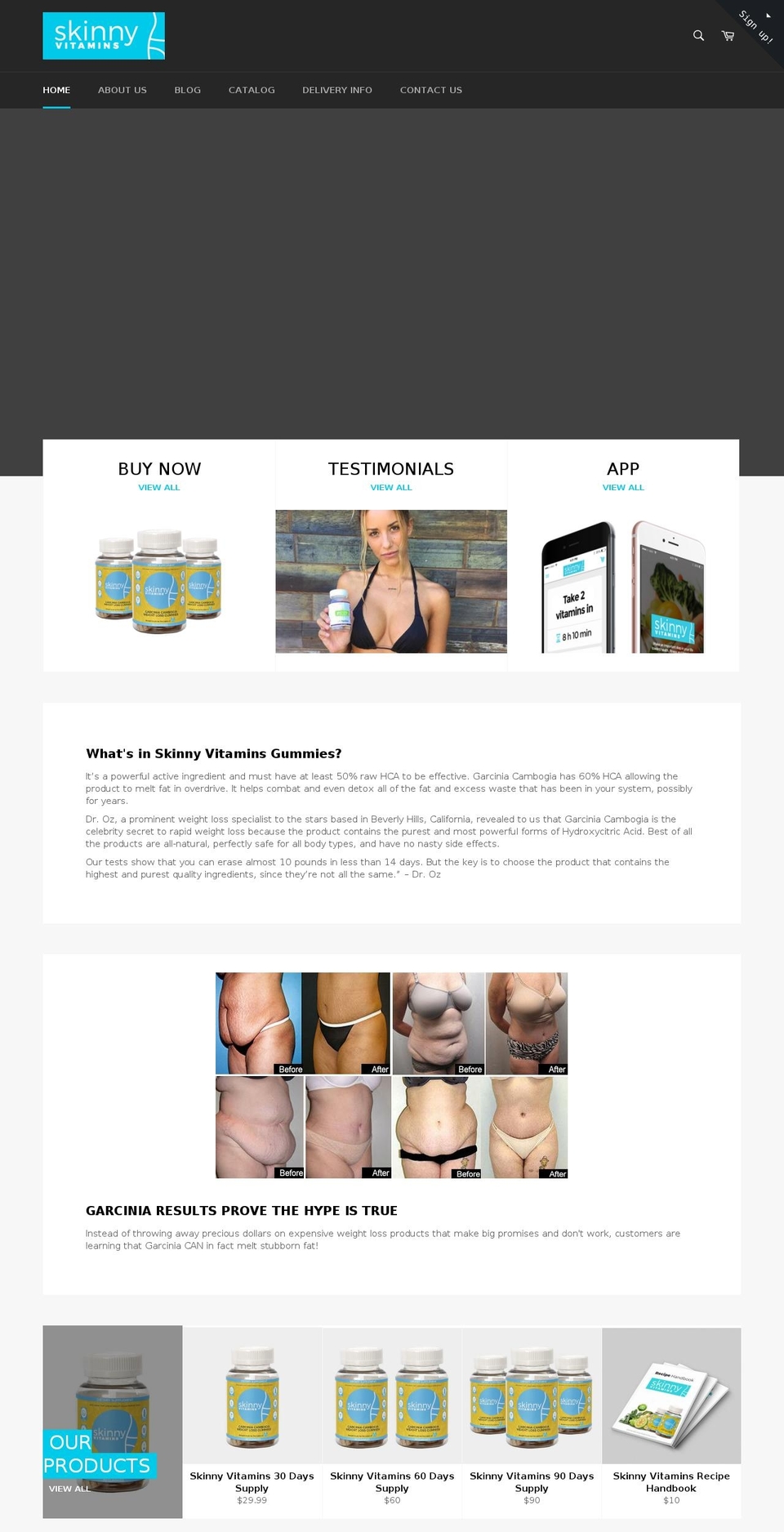 skinnyvitamins.com shopify website screenshot