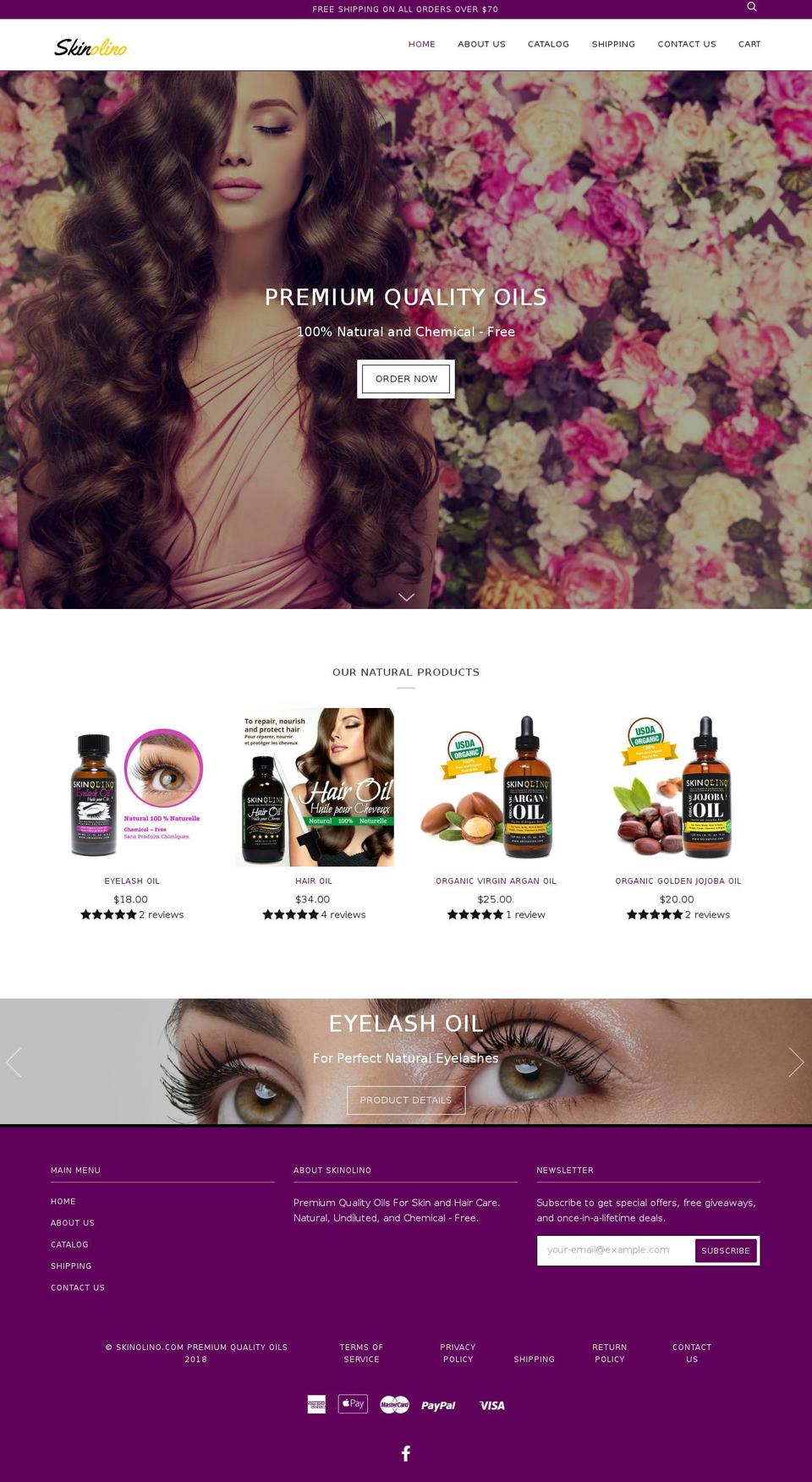 skinolino.net shopify website screenshot