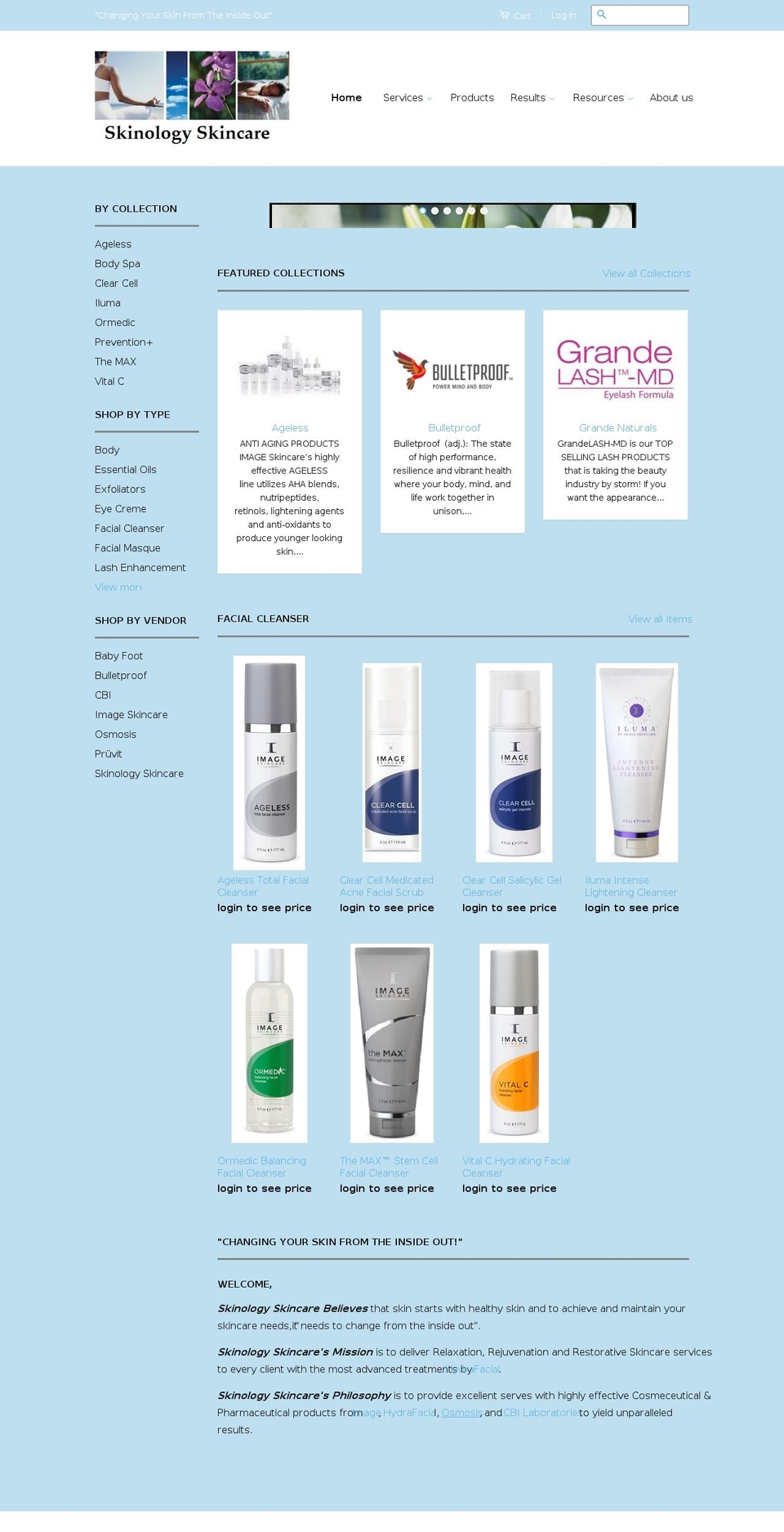 skinologyskincare-llc.com shopify website screenshot