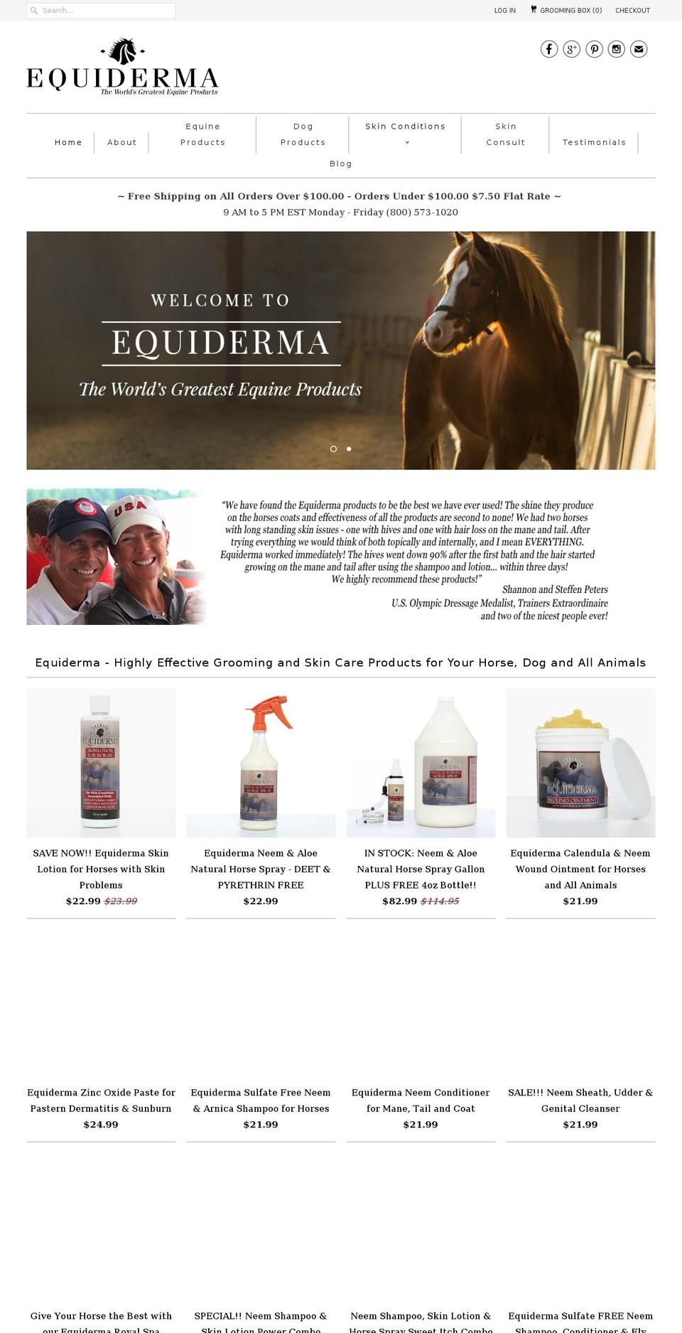 Updated Theme 2-13-18 Shopify theme site example skinproblemsinhorses.com