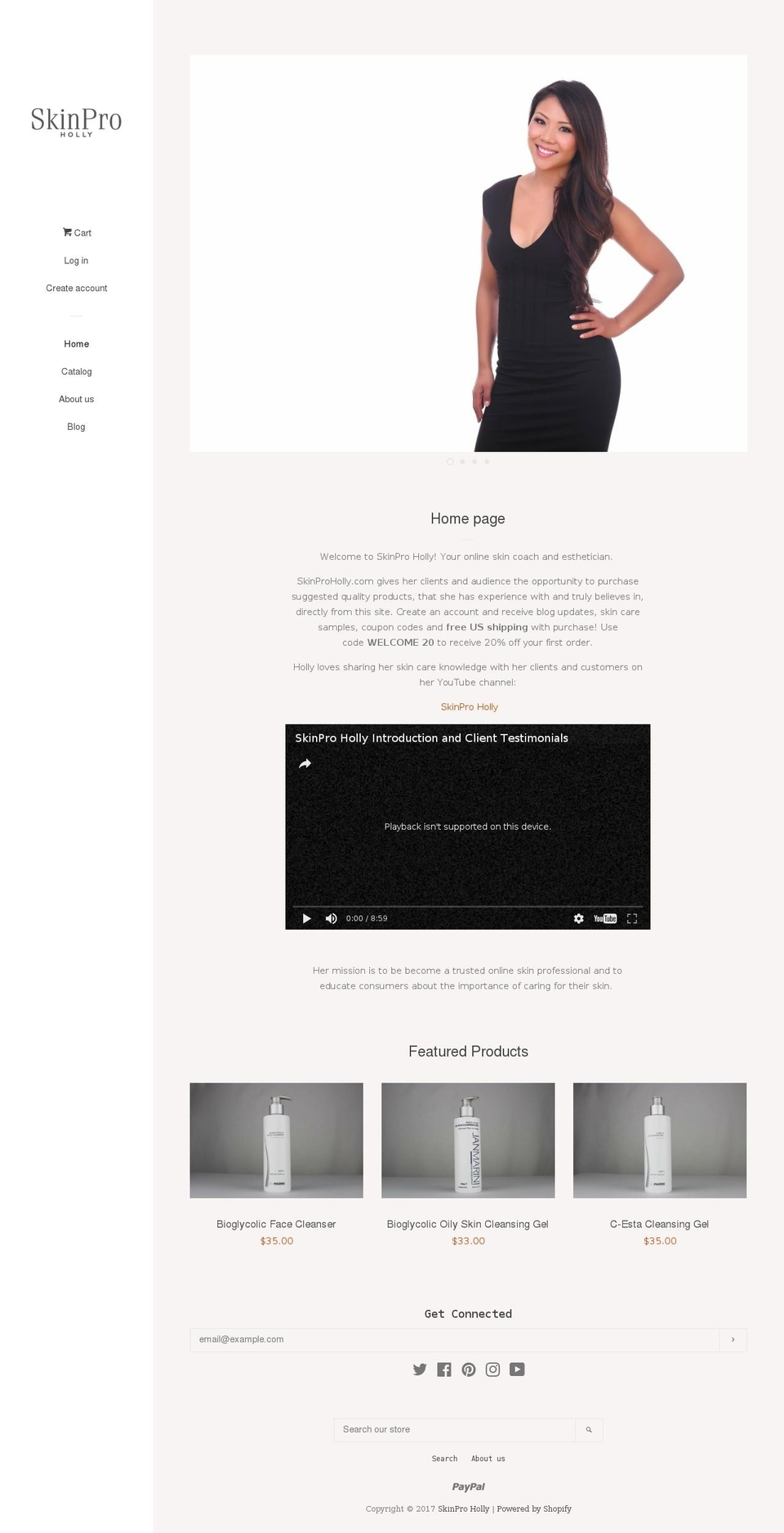 skinproholly.com shopify website screenshot