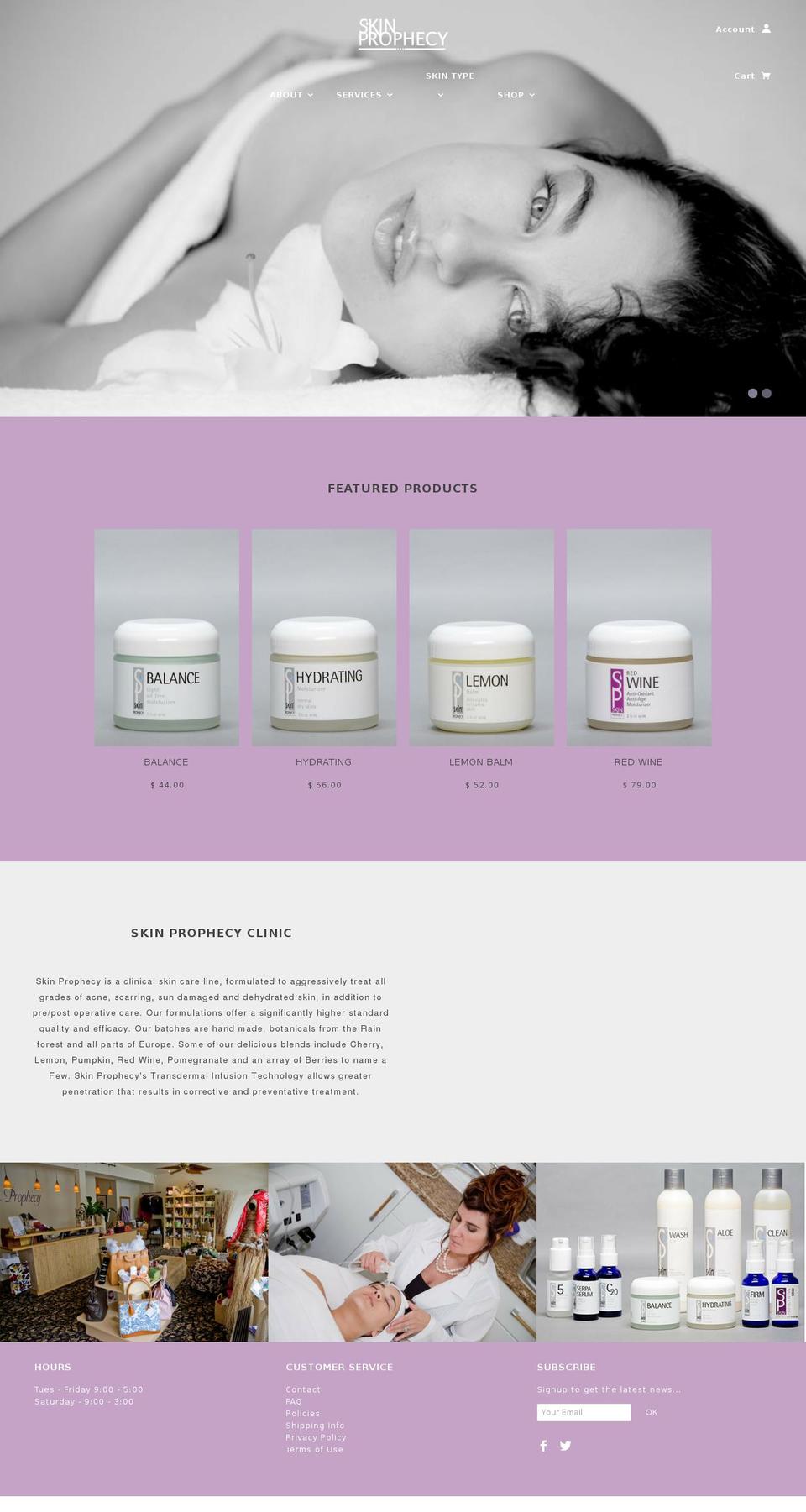 skinprophecy.com shopify website screenshot