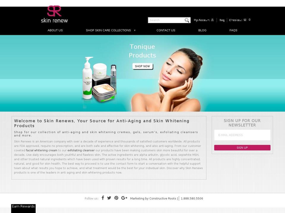 skinrenews.com shopify website screenshot