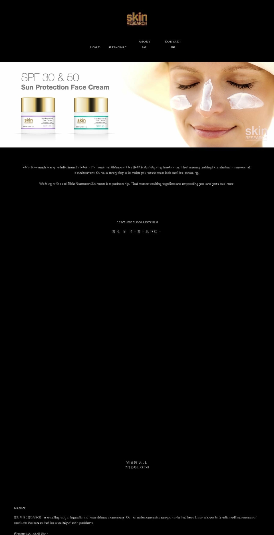 skinresearch.london shopify website screenshot