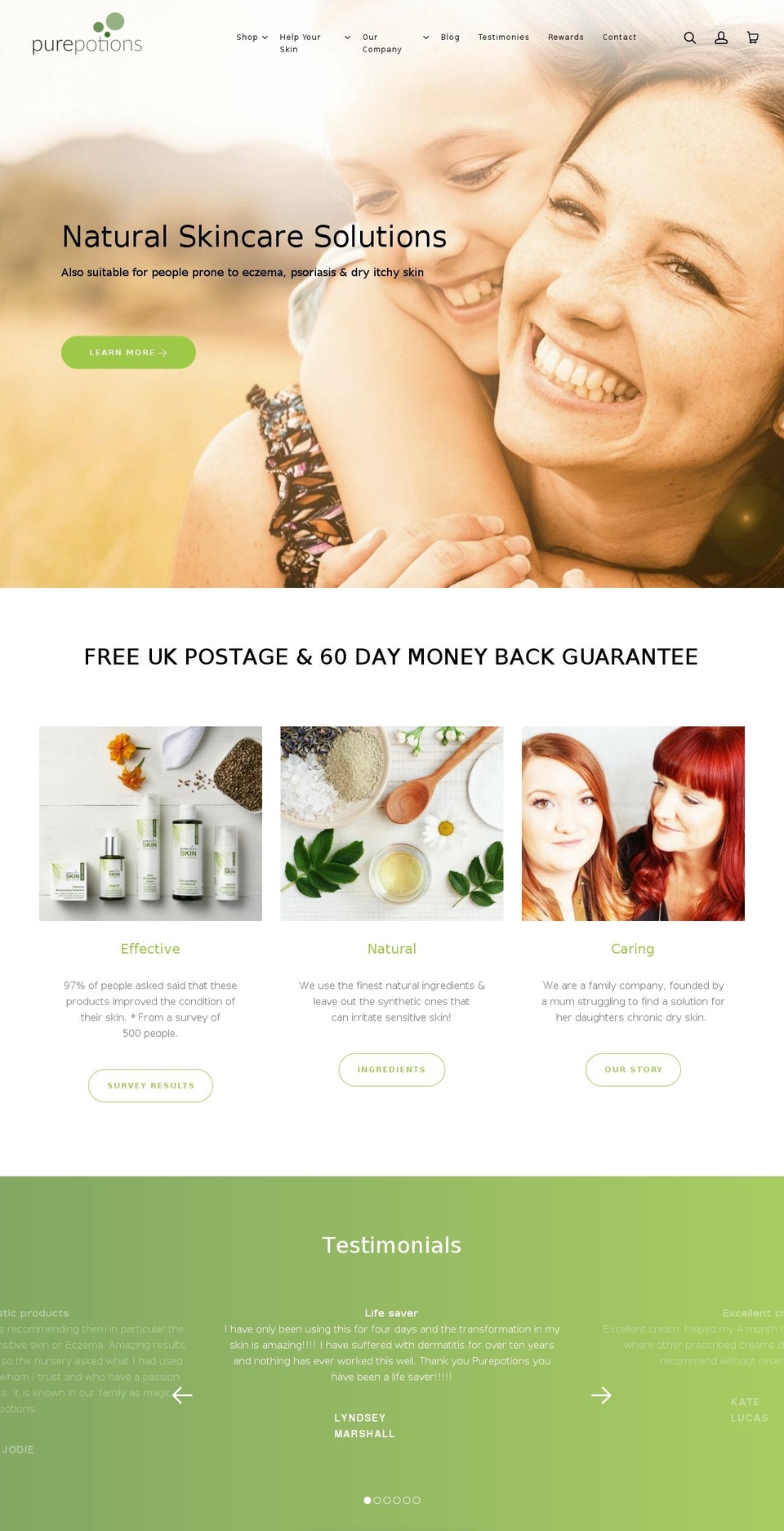 skinsalvation.biz shopify website screenshot