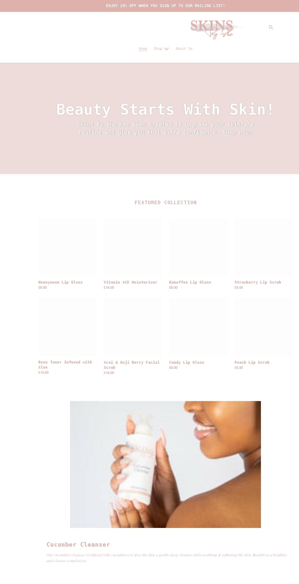 skinsbyshe.co.uk shopify website screenshot