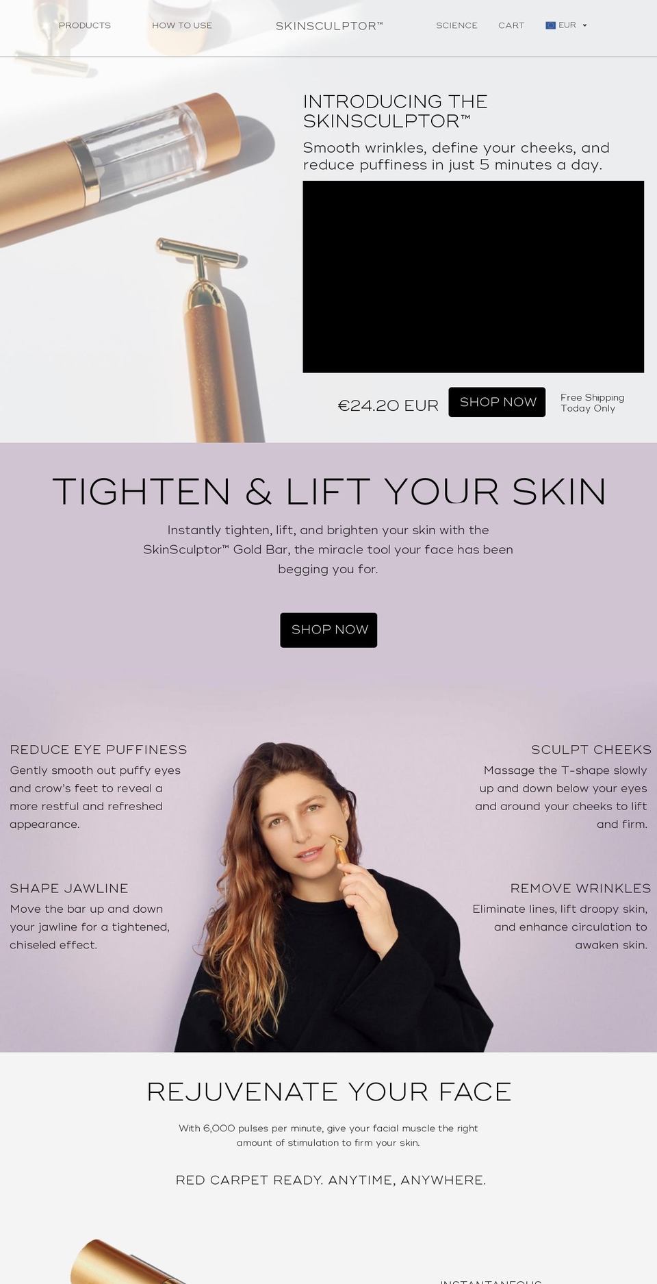 skinsculptor.com — Shopify storefront screenshot