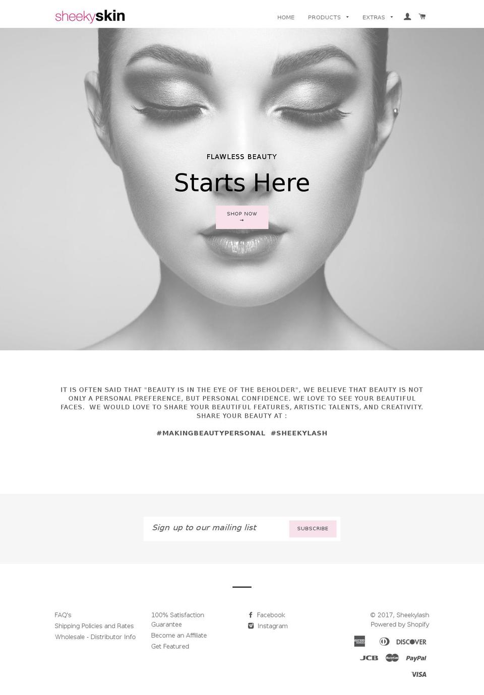 skinsheek.com shopify website screenshot