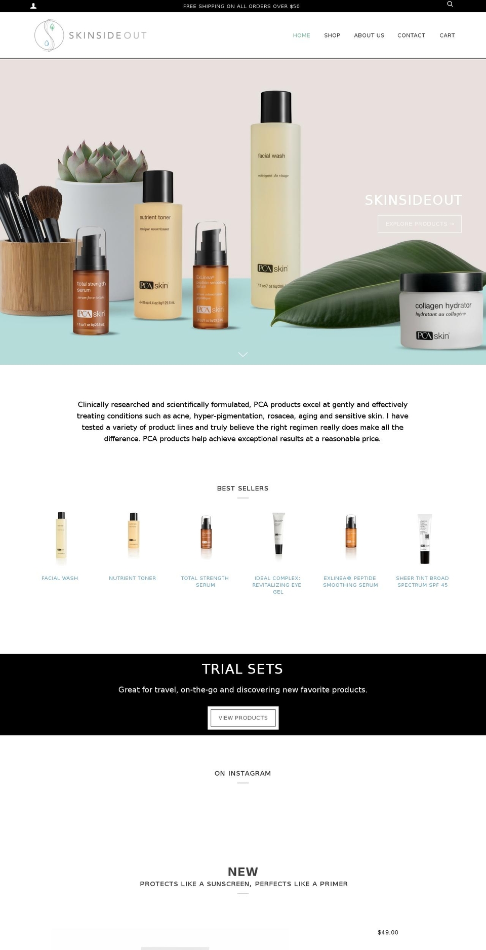 skinsideoutpdx.com shopify website screenshot