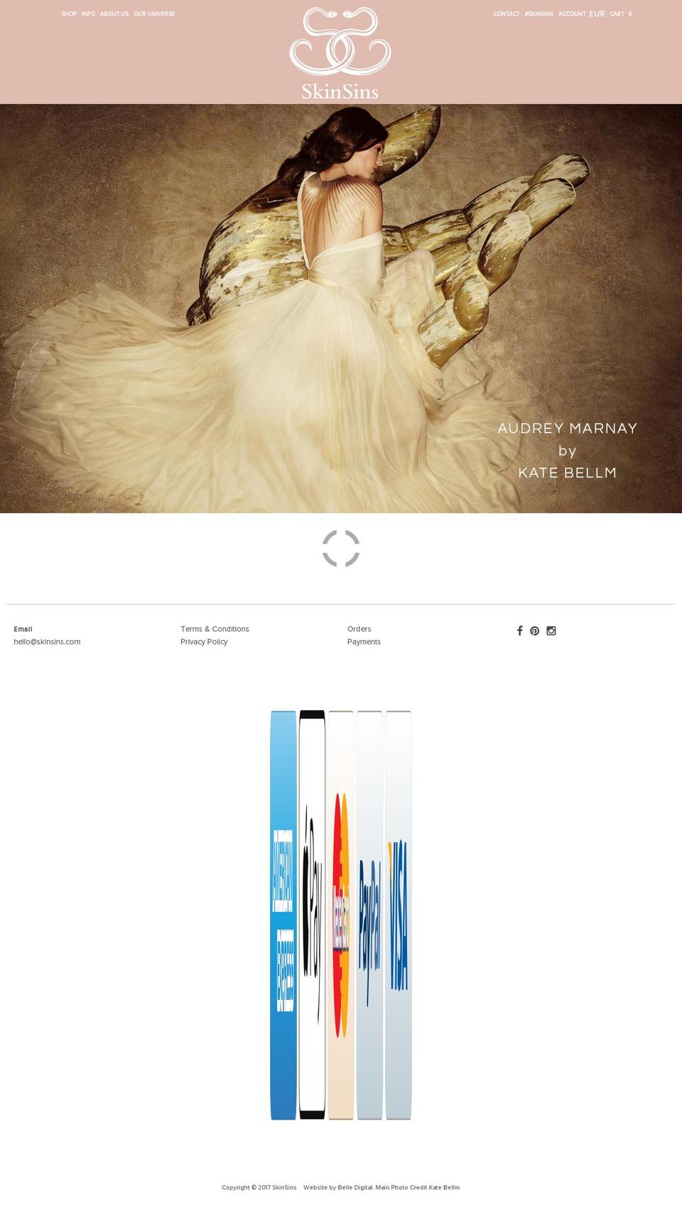 skinsins.com shopify website screenshot