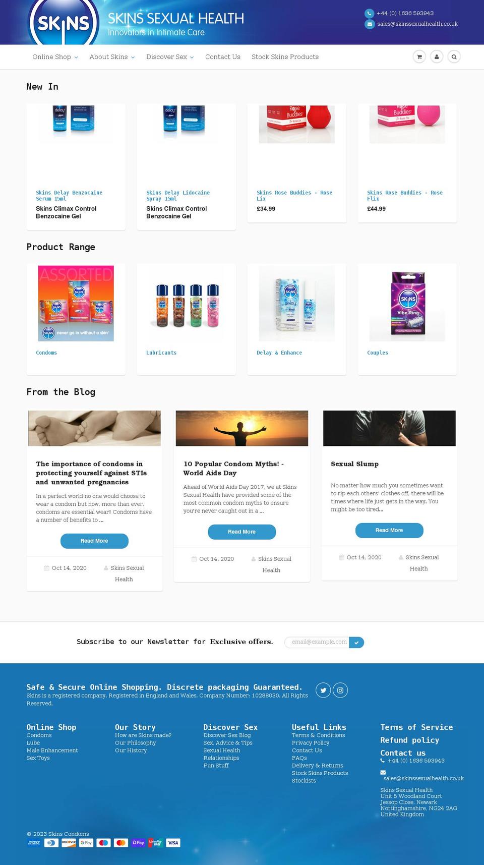 skinssexualhealth.co.uk shopify website screenshot