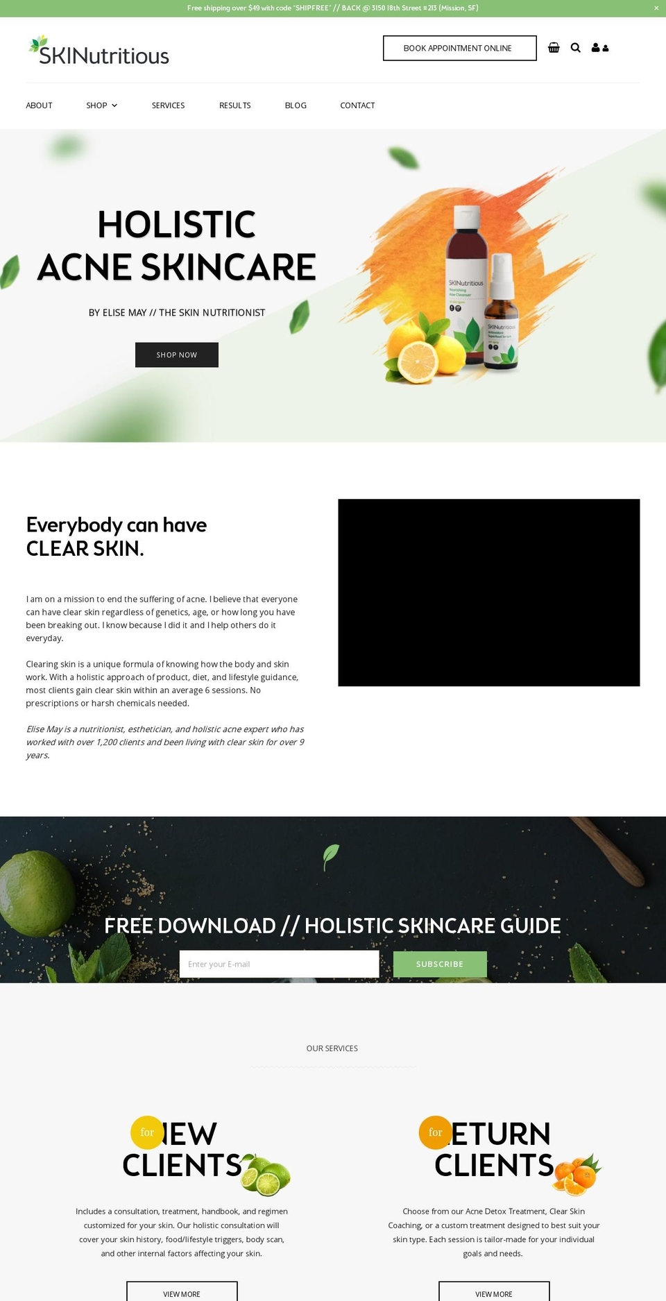 skinutritious.com shopify website screenshot