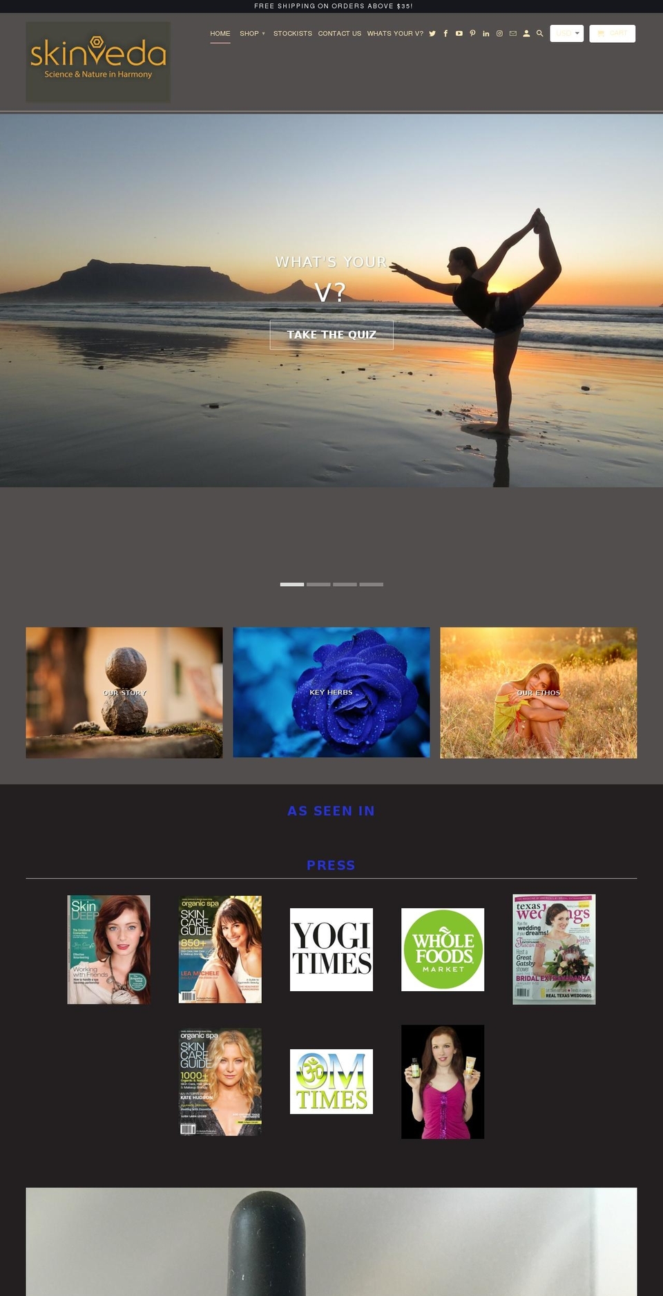 skinveda.com shopify website screenshot