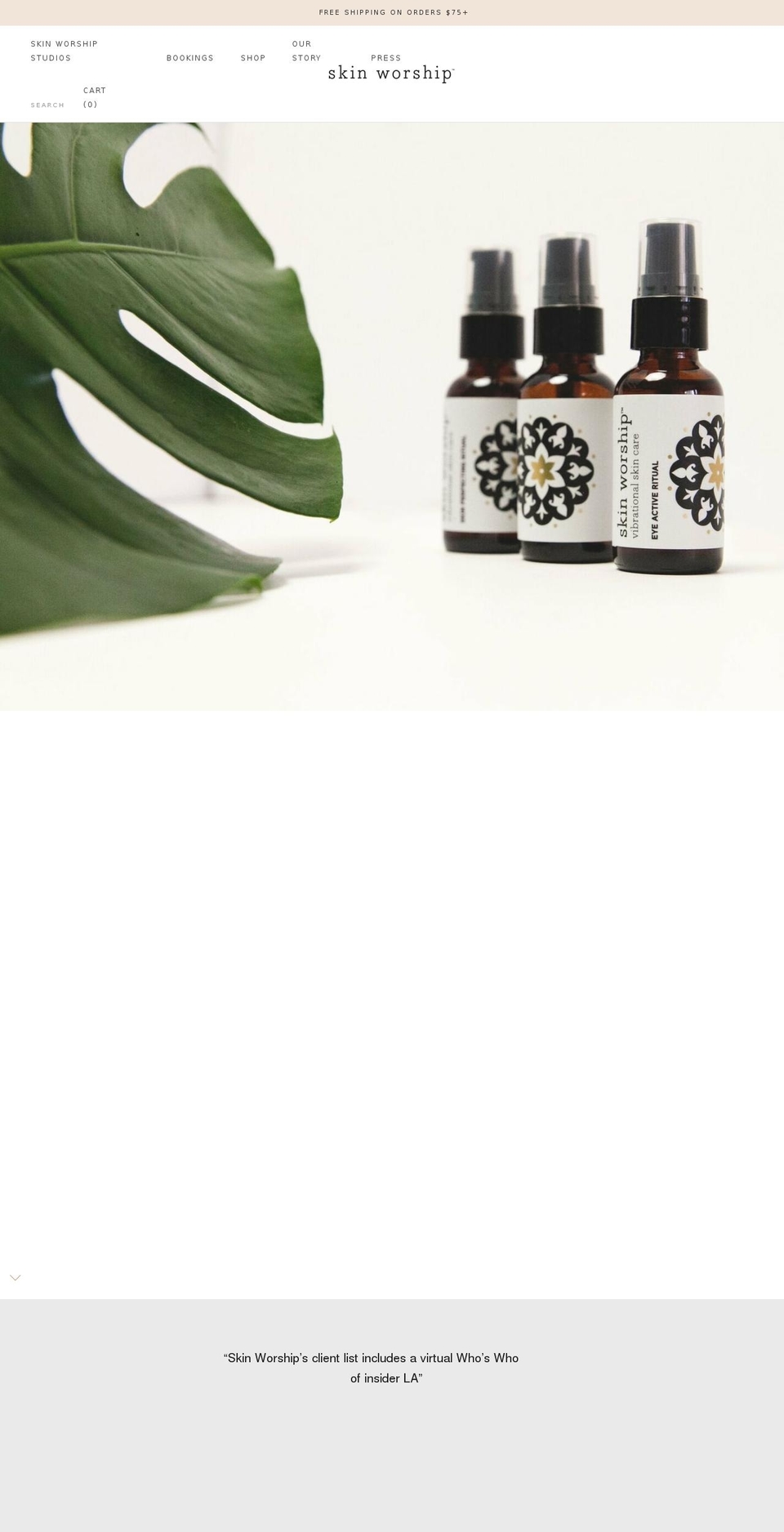 skinworship.com shopify website screenshot