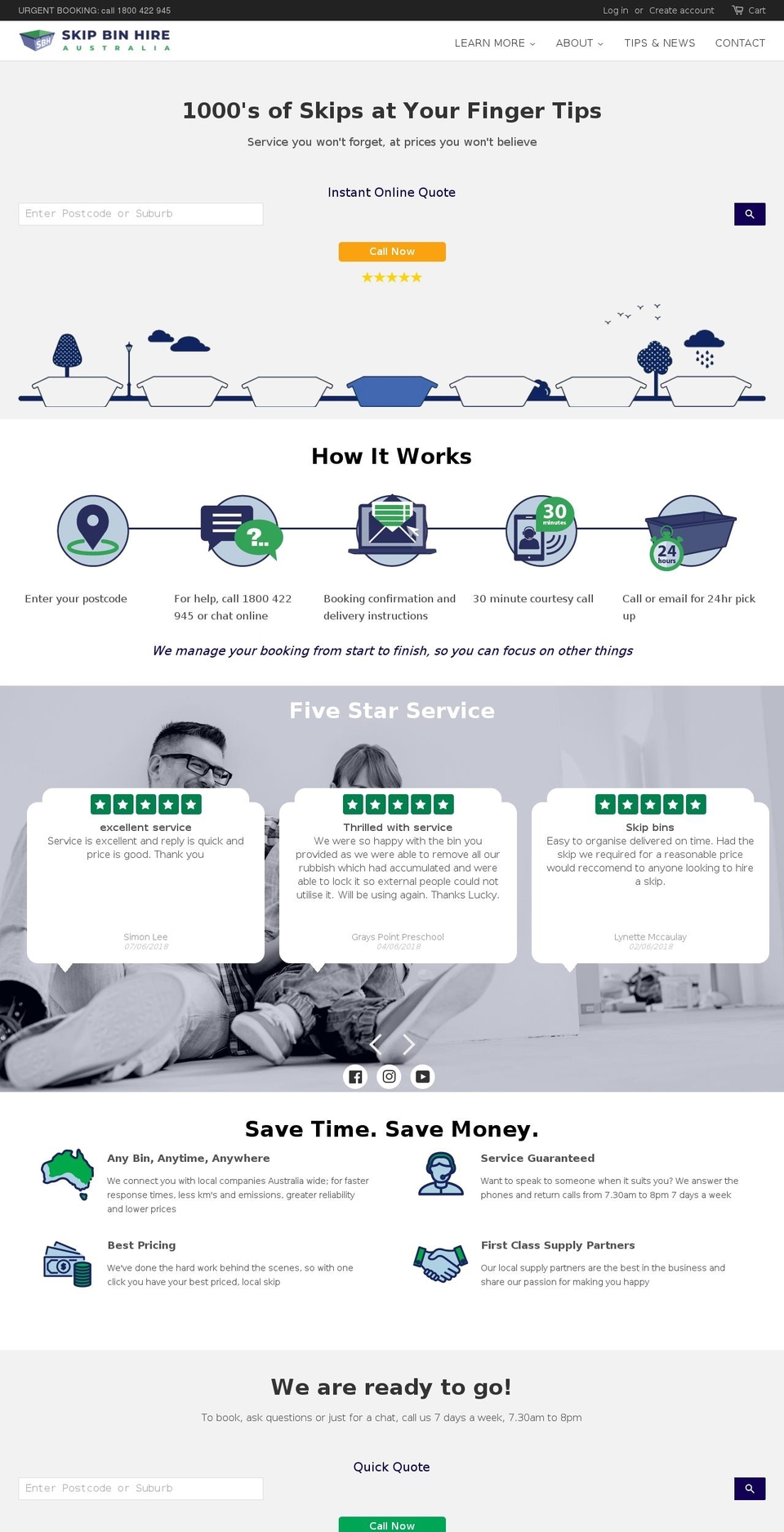 skipbinbroker.com — Shopify storefront screenshot