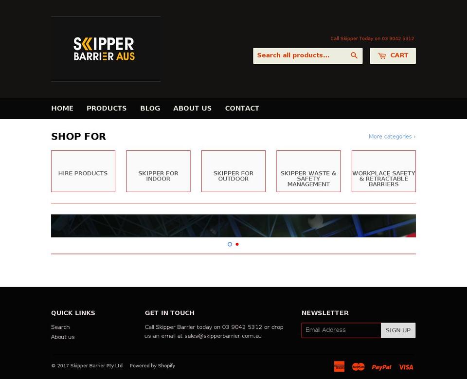 Kalles Shopify theme site example skipperbarrier.com.au