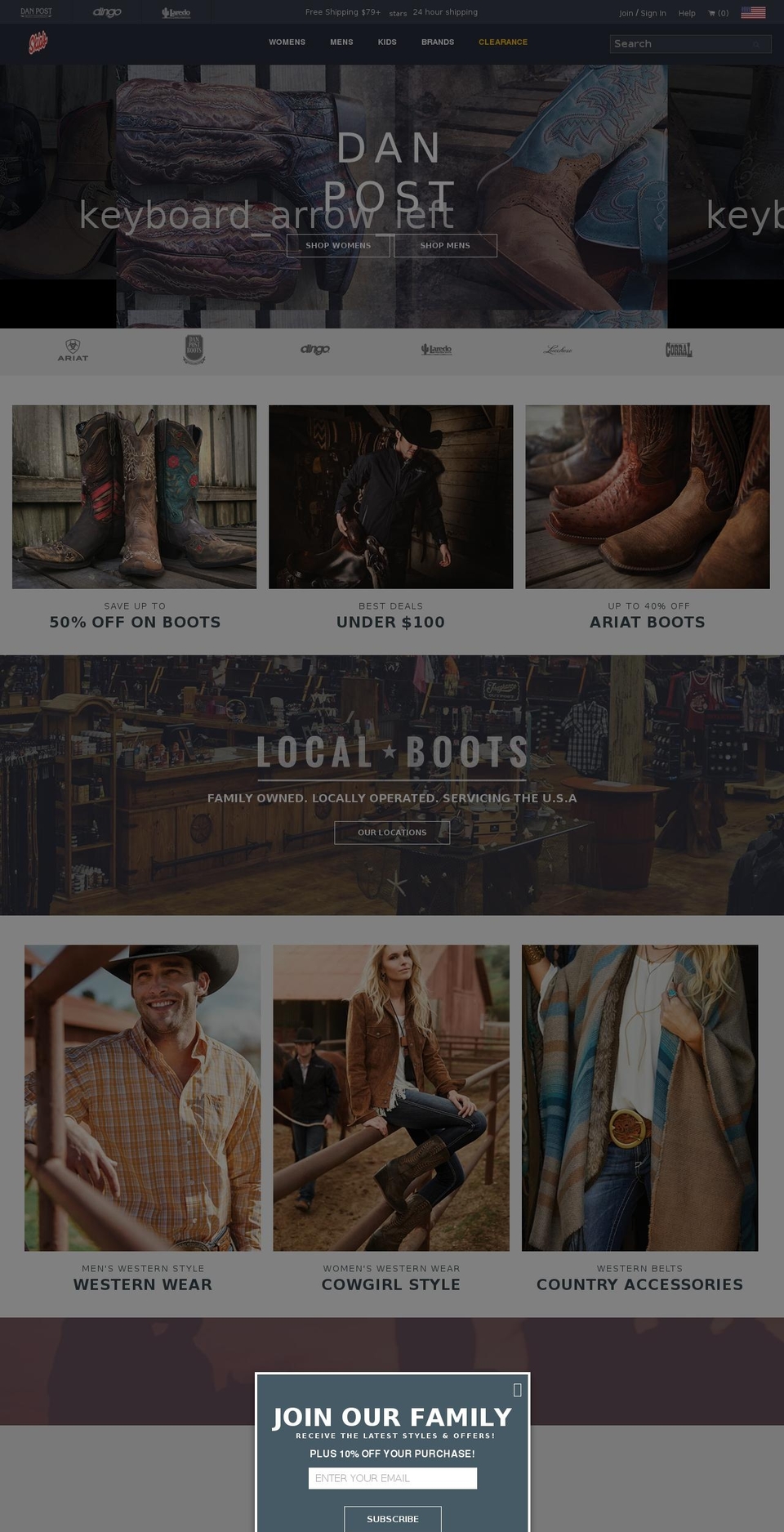 Timber Shopify theme site example skipsboots.com