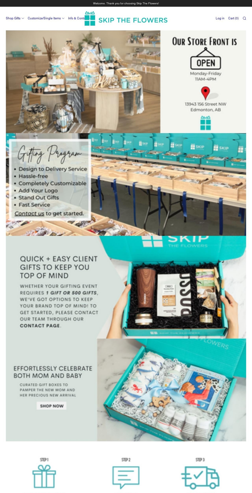 skiptheflowers.com shopify website screenshot