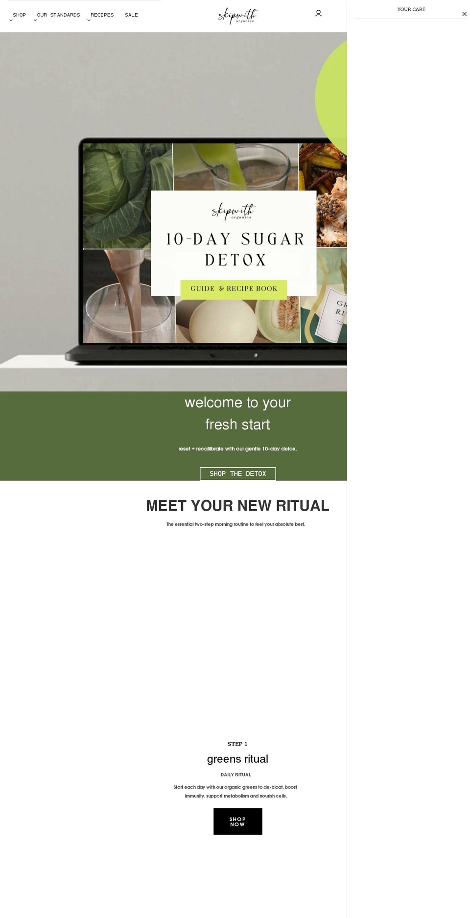 skipwithorganics.com shopify website screenshot