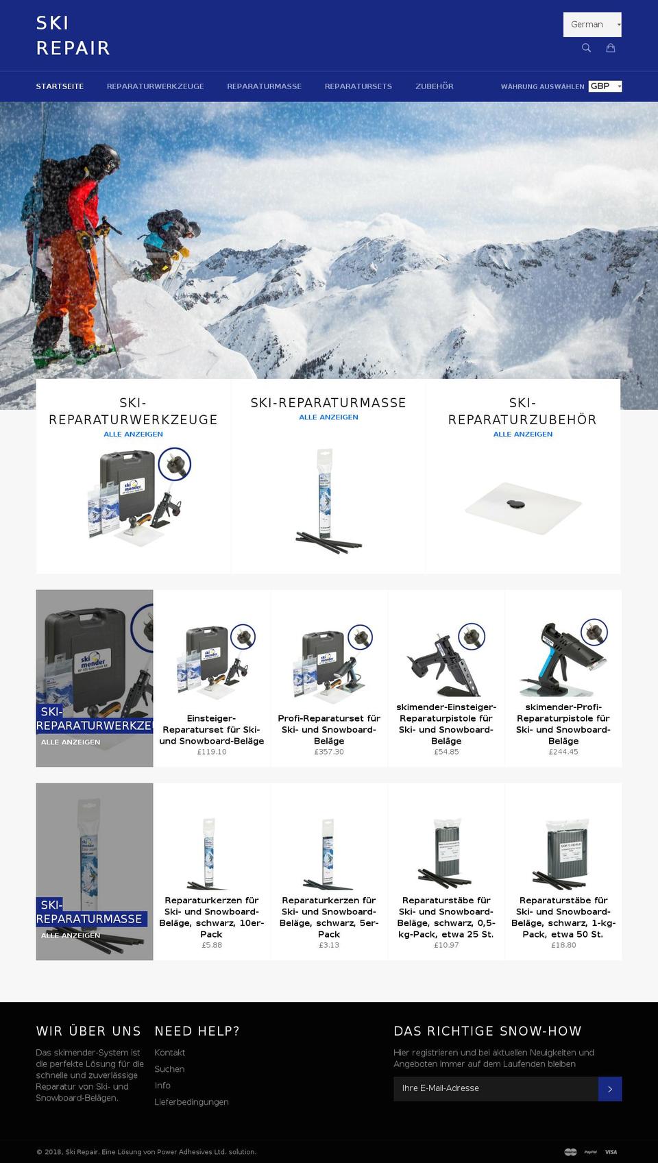 skireparaturen.de shopify website screenshot