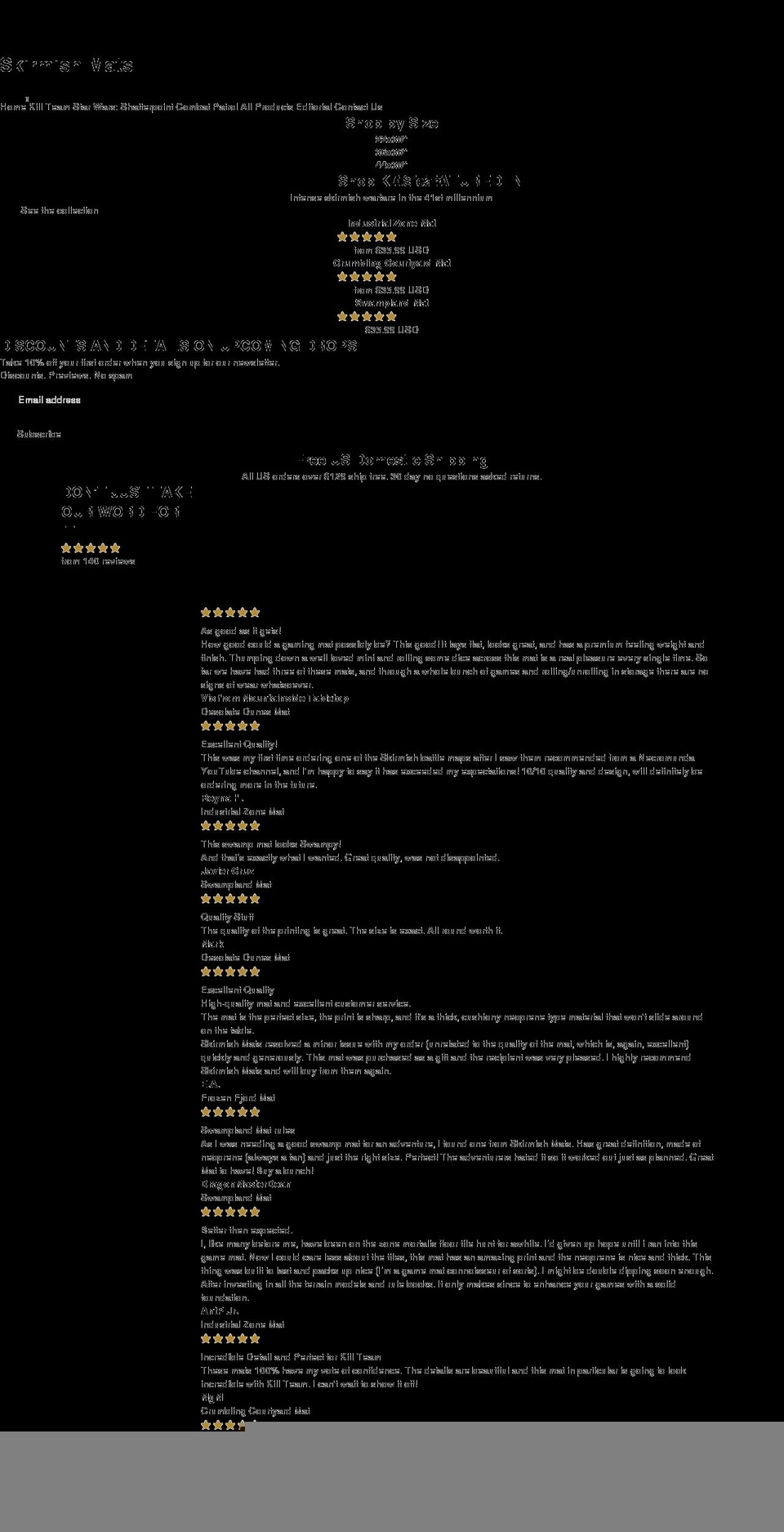 skirmish-mats.com shopify website screenshot