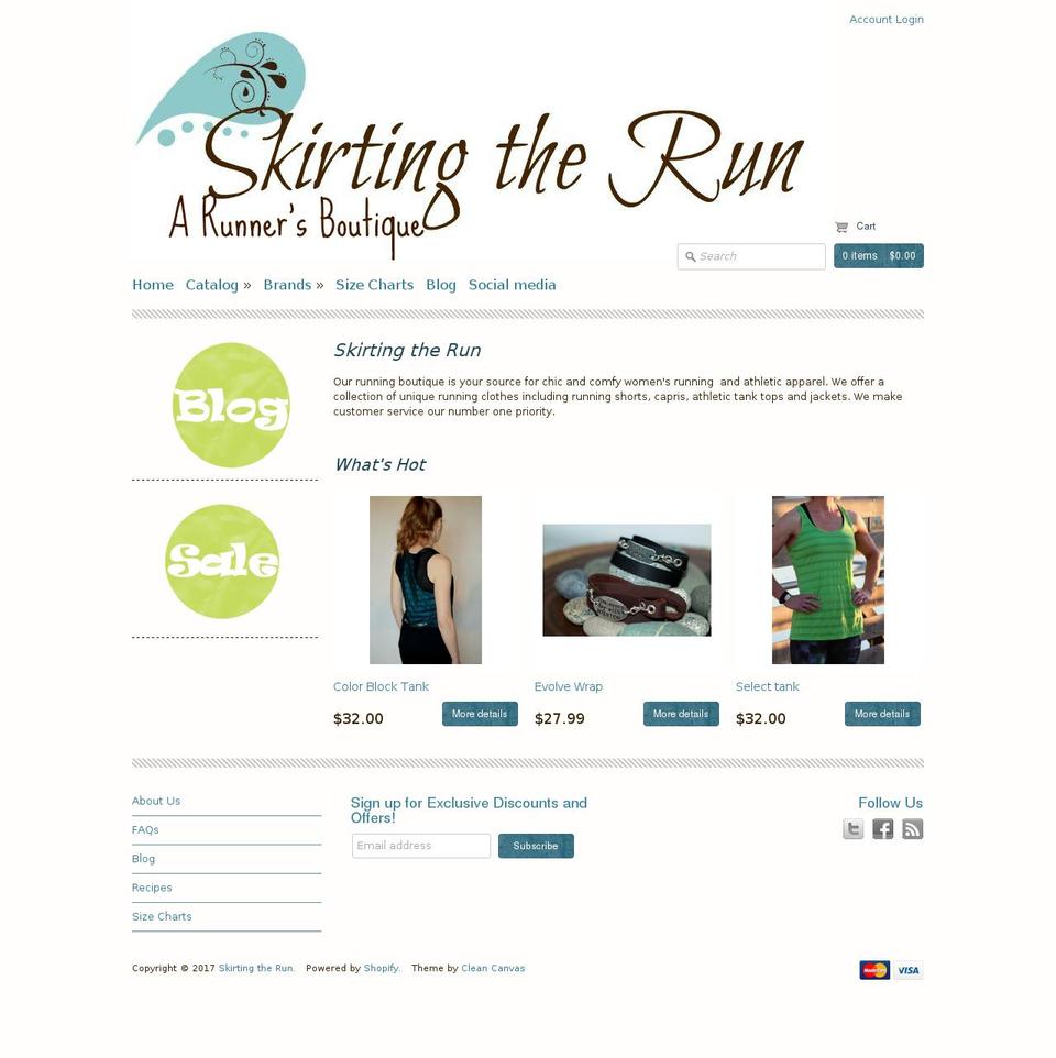 skirtingtherun.com shopify website screenshot