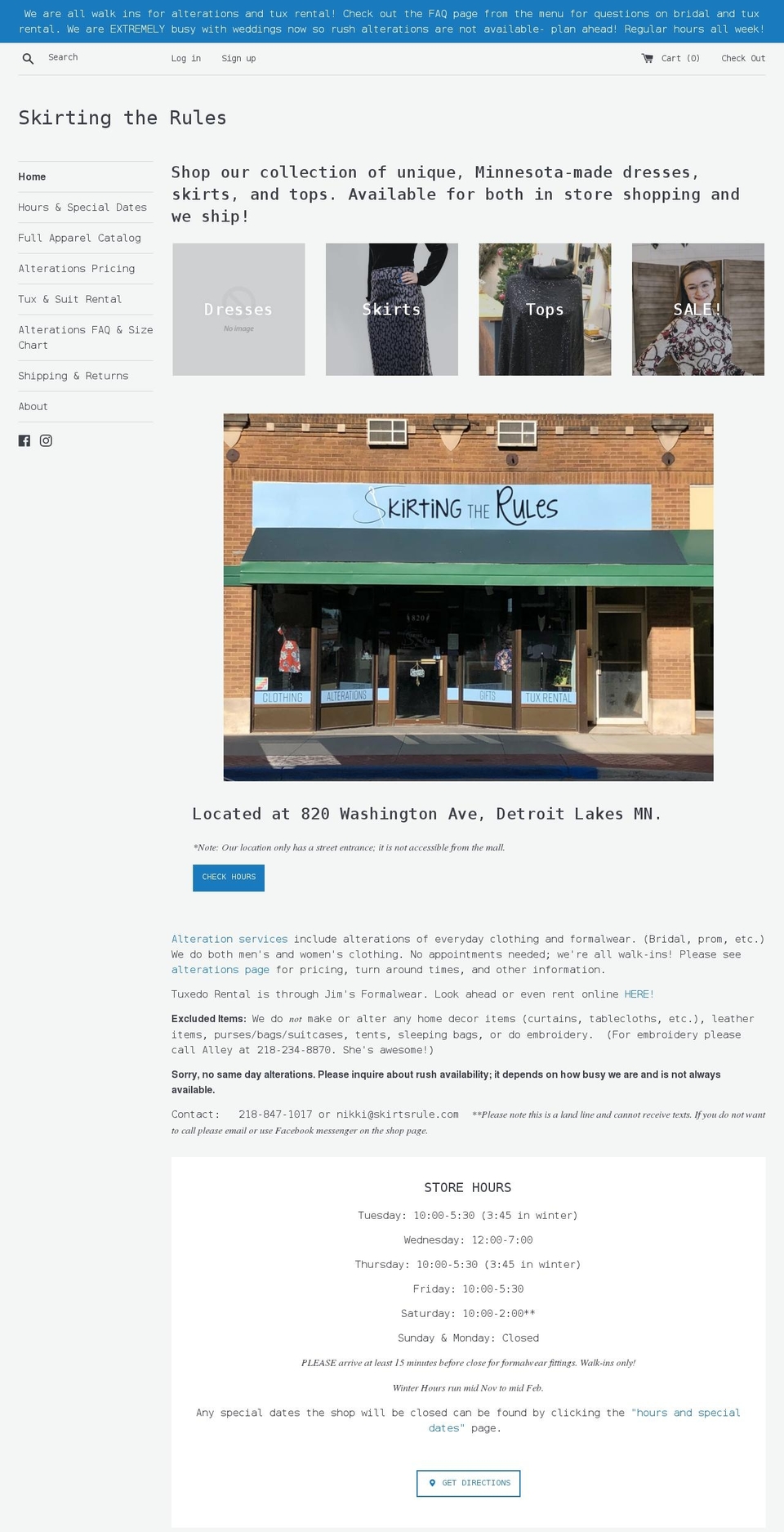 skirtsrule.com shopify website screenshot