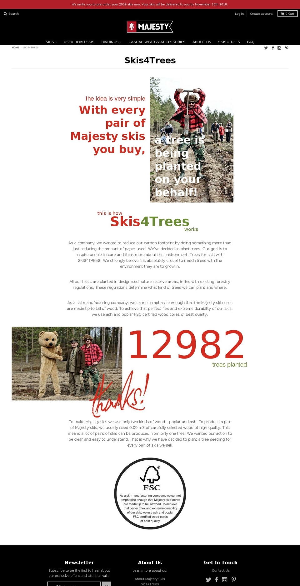 skis4trees.com — Shopify storefront screenshot