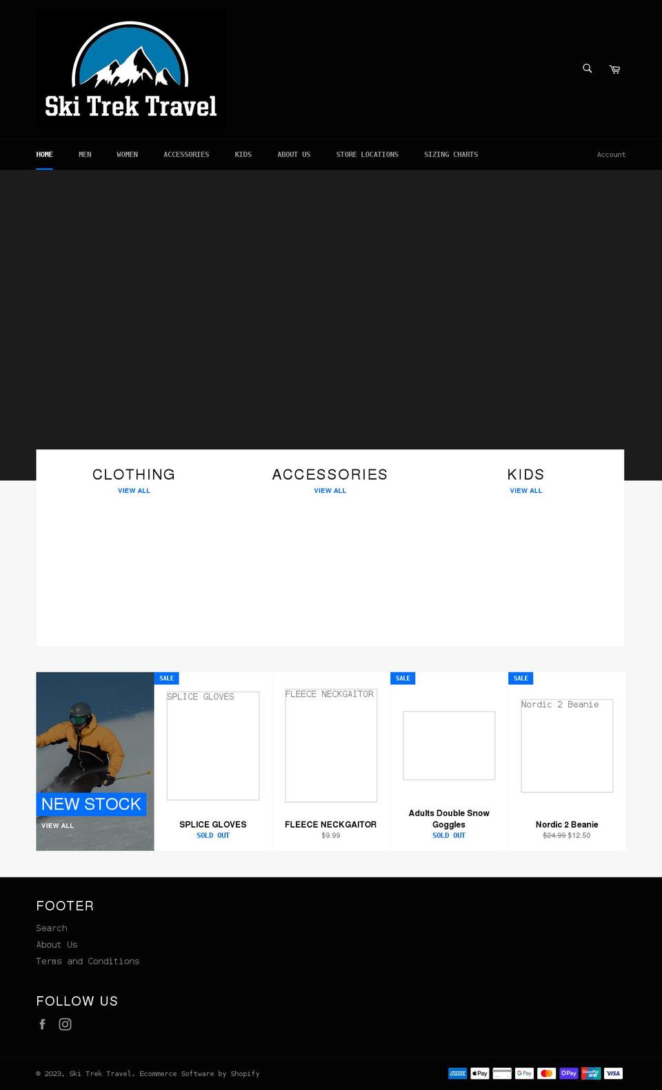 skitrektravel.com.au shopify website screenshot