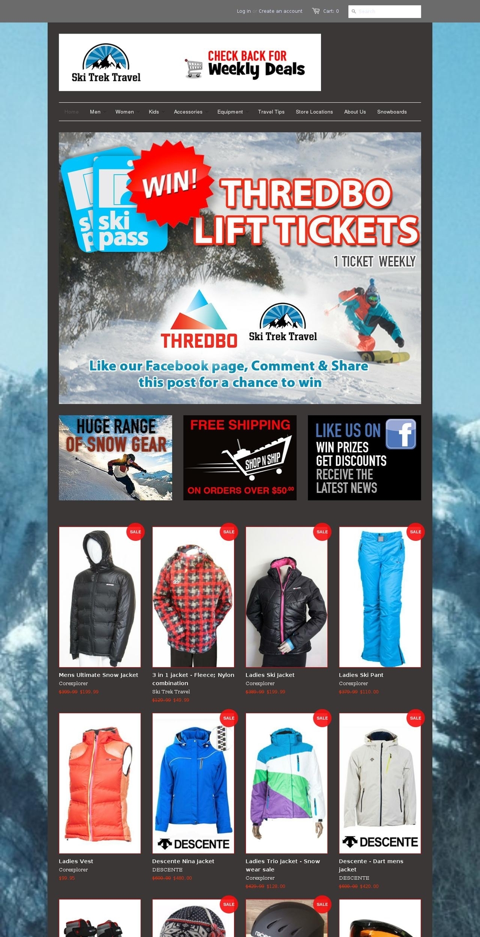 skitrektravel.com shopify website screenshot