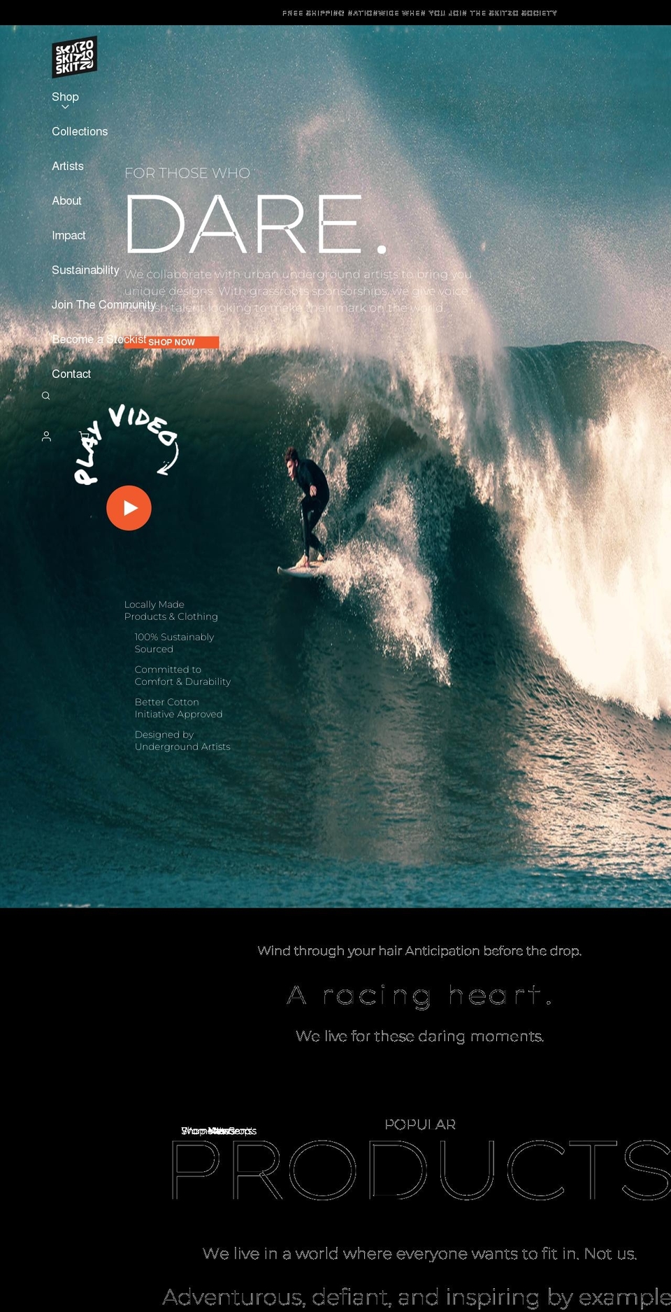 skitzo.com shopify website screenshot