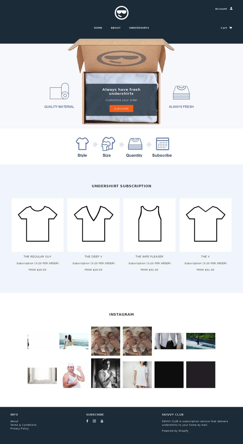 skivvy.club shopify website screenshot