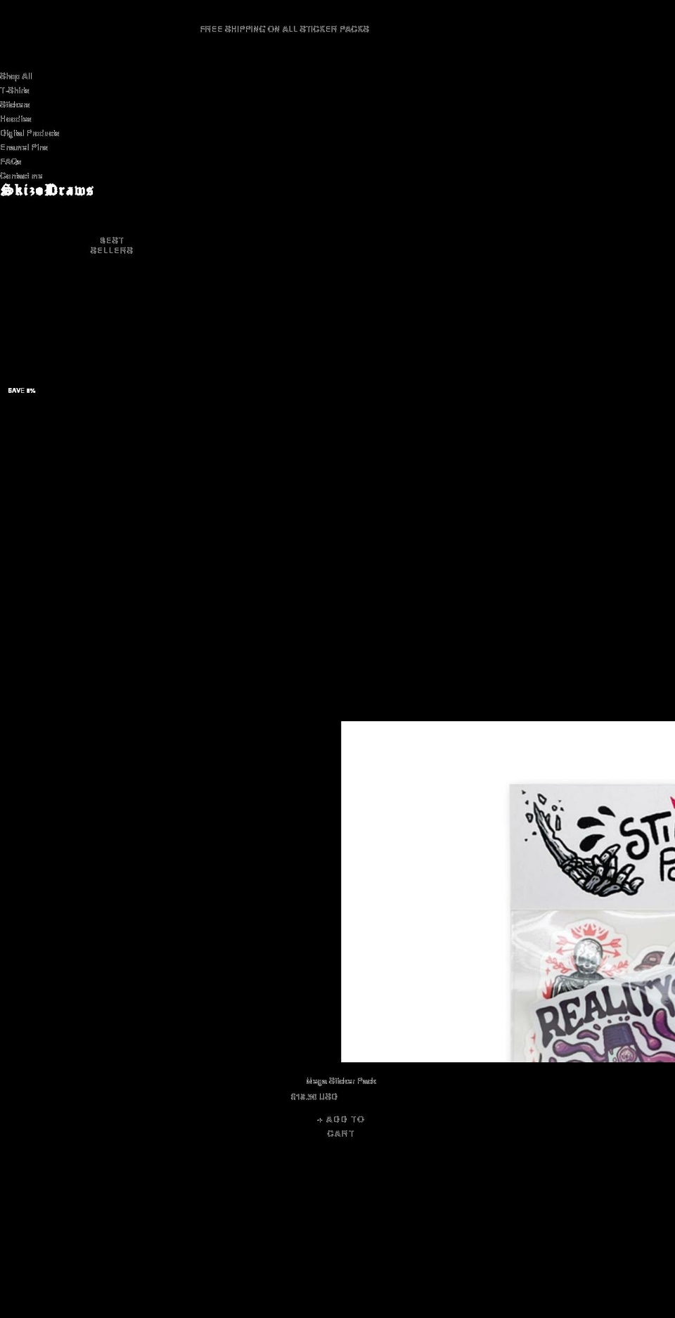skizodraws.com shopify website screenshot